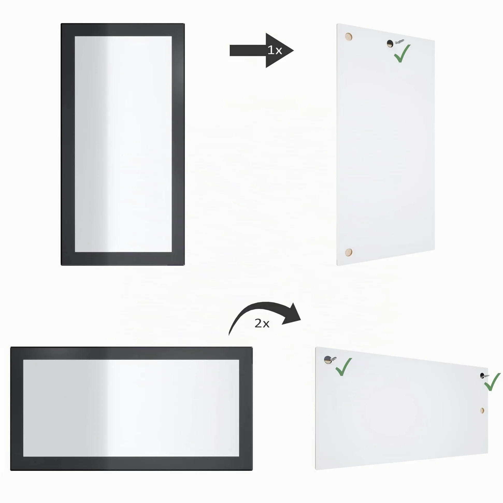 Vladon Specchio Lima, Specchio da Parete con Cornice Moderna, Bianco Lucido (89 x 45 cm)
