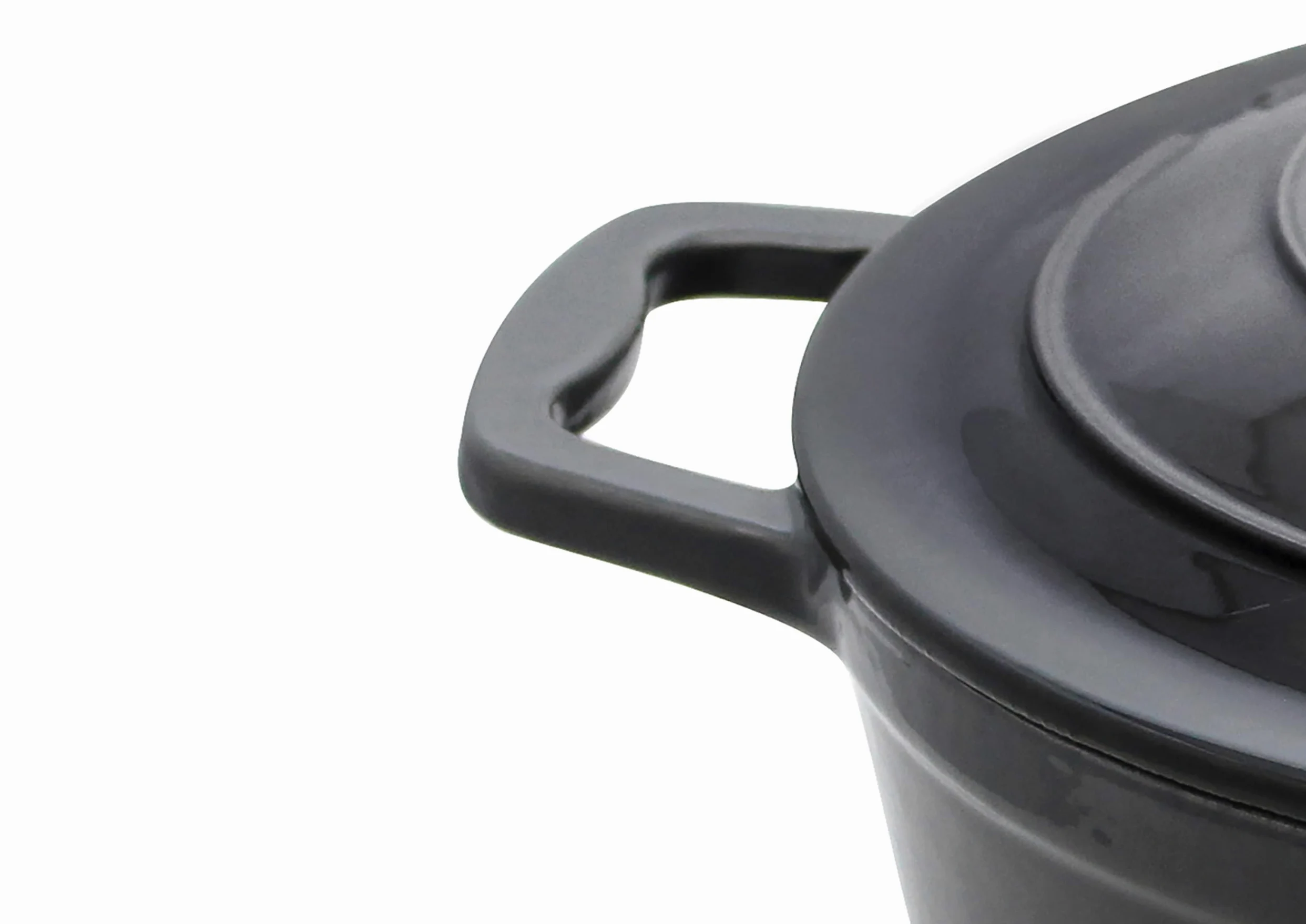 Elo 3382826 casseruola in ghisa smaltata antiaderente bassa con coperchio, grigio classico, adatta al forno, pentola a cottura a induzione, 28 cm, 3 l, 2-4 persone