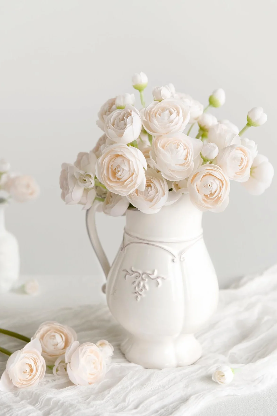 Ling's moment Ranuncolo artificiale, mini ranuncolo in finta seta, per bouquet fai da te, fiori finti per matrimoni, centrotavola, decorazioni per addio al nubilato, crema