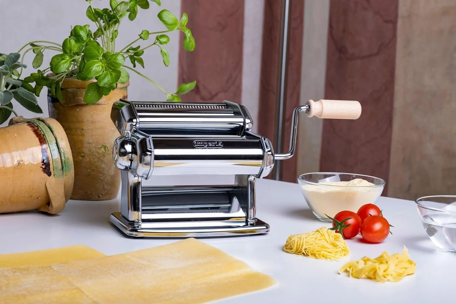 Imperia IPASTA Classica Macchina per la pasta in acciaio Made in Italy sfogliatrice manuale bianco