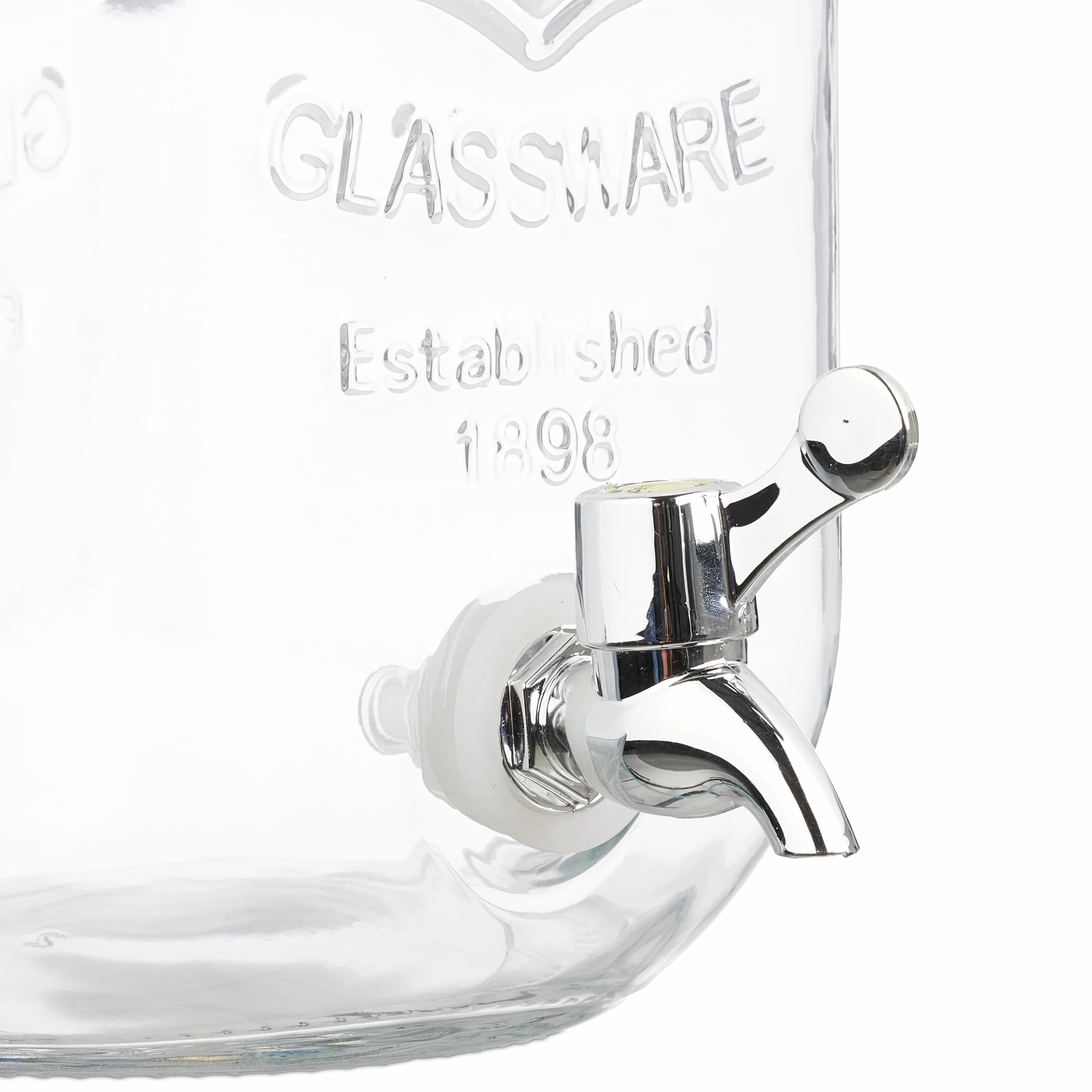 Relaxdays 4 L Dispenser in Vetro per Bevande con Rubinetto Acciaio Inox, Distributore Acqua e Bibite