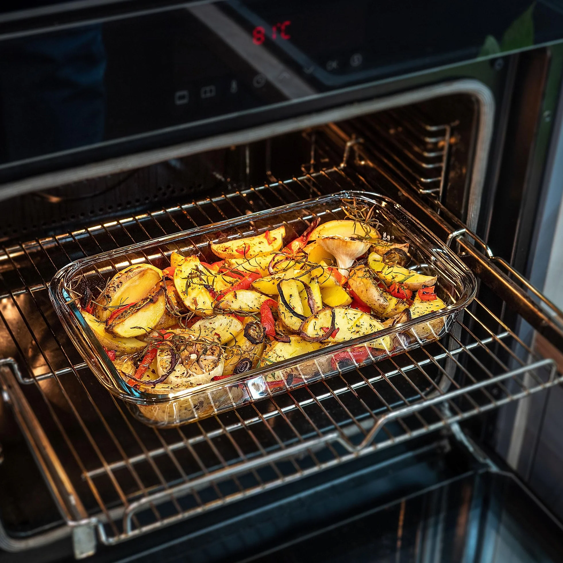KADAX Pirofila rettangolare, da 2,2 L, in vetro resistente al calore, stampi per forno a gas lavabili in lavastoviglie, stoviglie per friggere, pirofila in vetro per lasagne, torte
