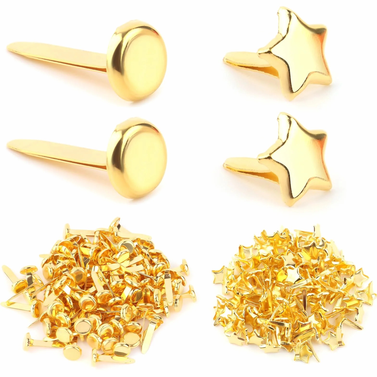 Fermacampioni Metallici 200 Pezzi per Scrapbooking, Mini Chiusura Carta a Treccia