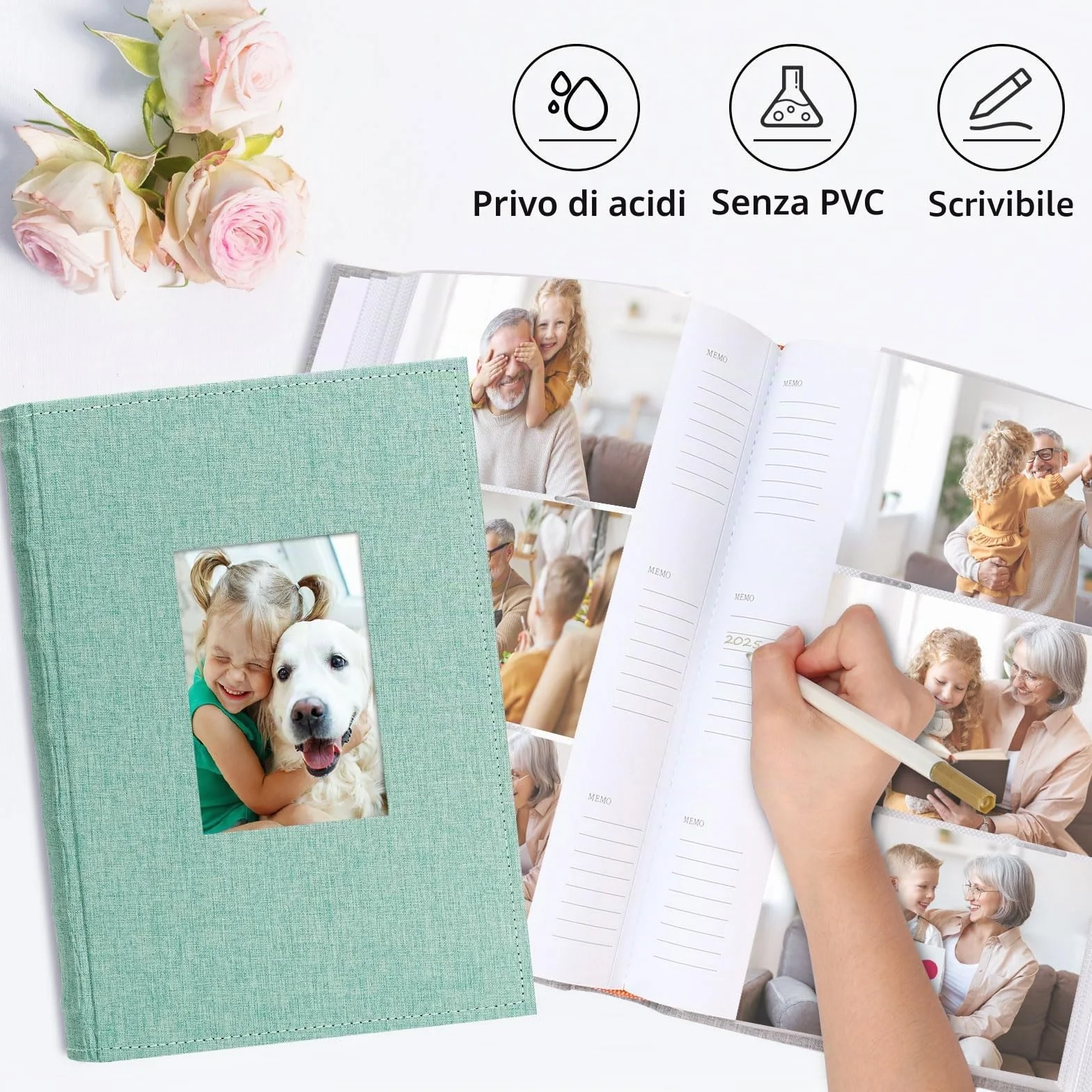 Vienrose Album Foto 10x15 cm 300 Tasche, Album Fotografico in Lino Con Copertina Cornice Grande Capacità per Matrimonio Famiglia Bambini Vacanze