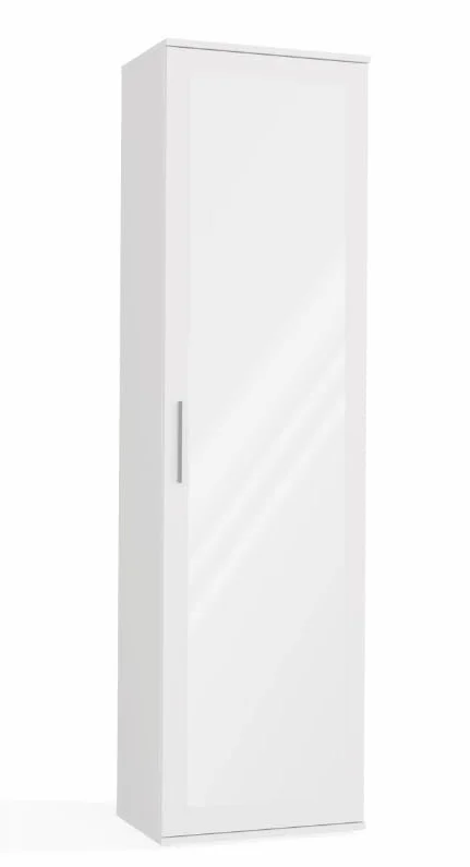 BDW Appendiabiti con specchio, moderno, multifunzionale, per corridoio, camera da letto, cameretta dei bambini, 180 x 50 x 35 (T), bianco
