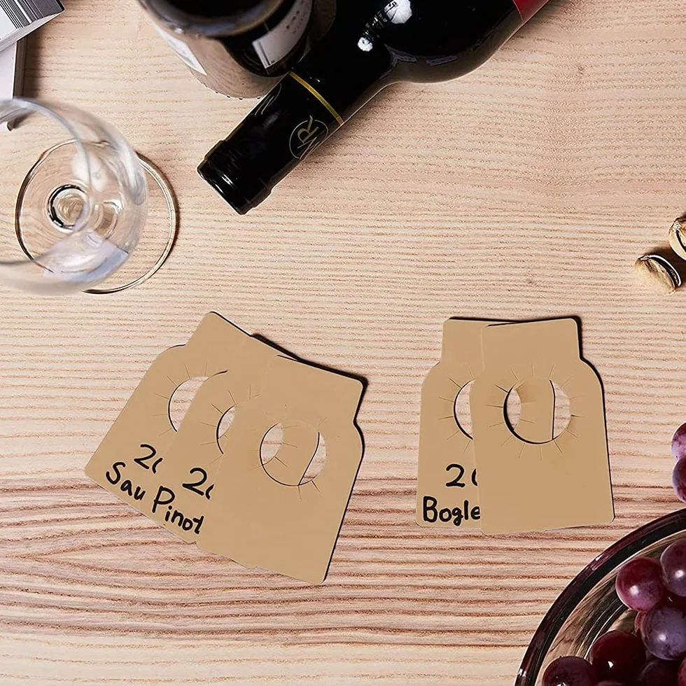 Etichette per Bottiglie di Vino, 200 Pezzi, per Cantina, Marrone