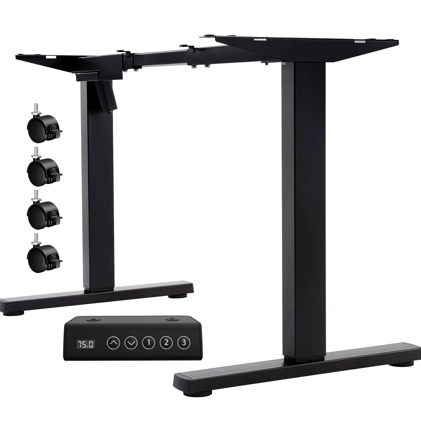 Flamaker Scrivania Regolabile in Altezza da 73 cm a 122 cm con Tasti di Memoria e Funzione di Protezione Contro le Collisioni, Nero | Telaio della Scrivania Elettrica Regolabile in Altezza con Tasti di Memoria e Funzione di Protezione Contro le Collisioni