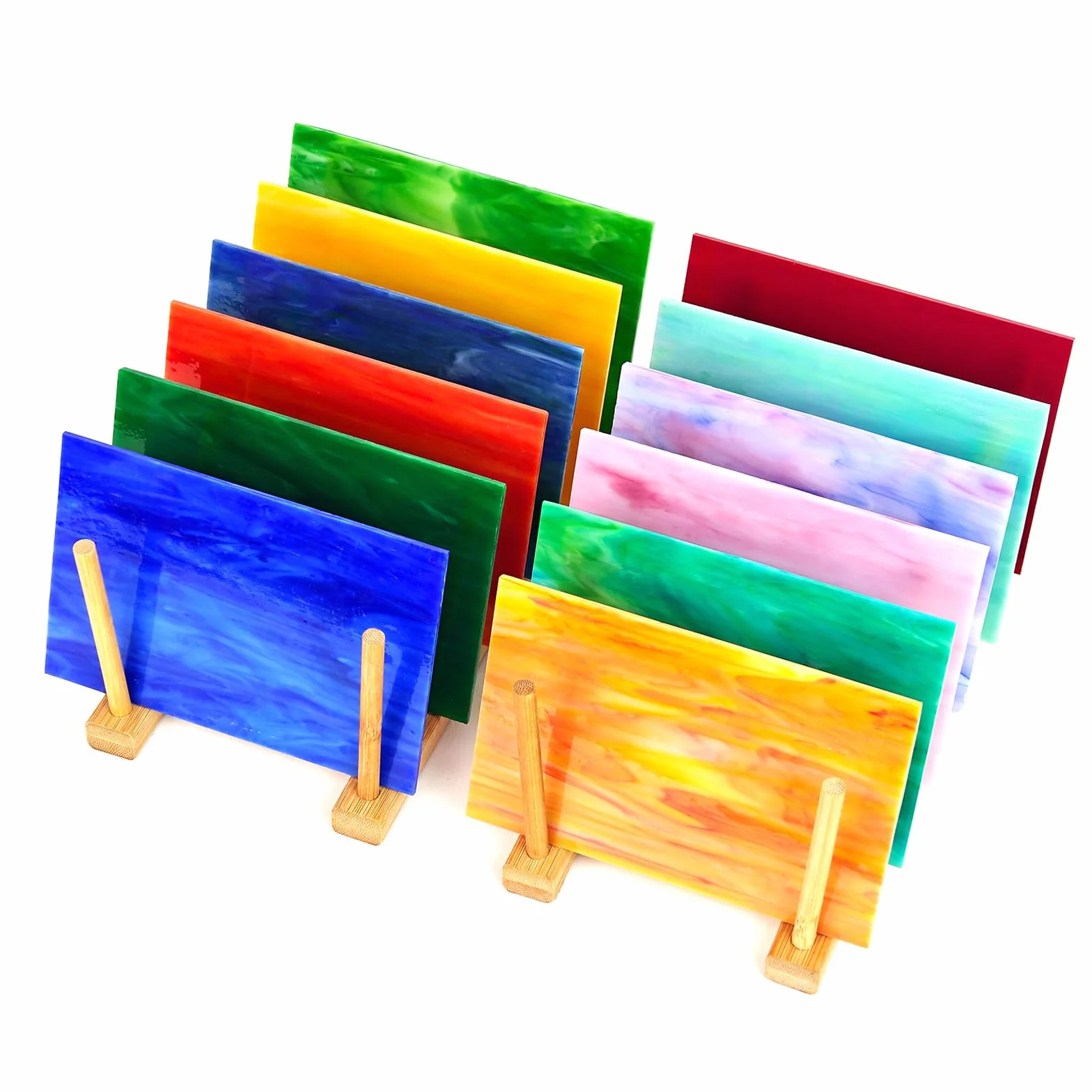 Vetro colorato 10 x 15 cm, set di piastrelle in vetro per mosaico fai da te, decorazione casa