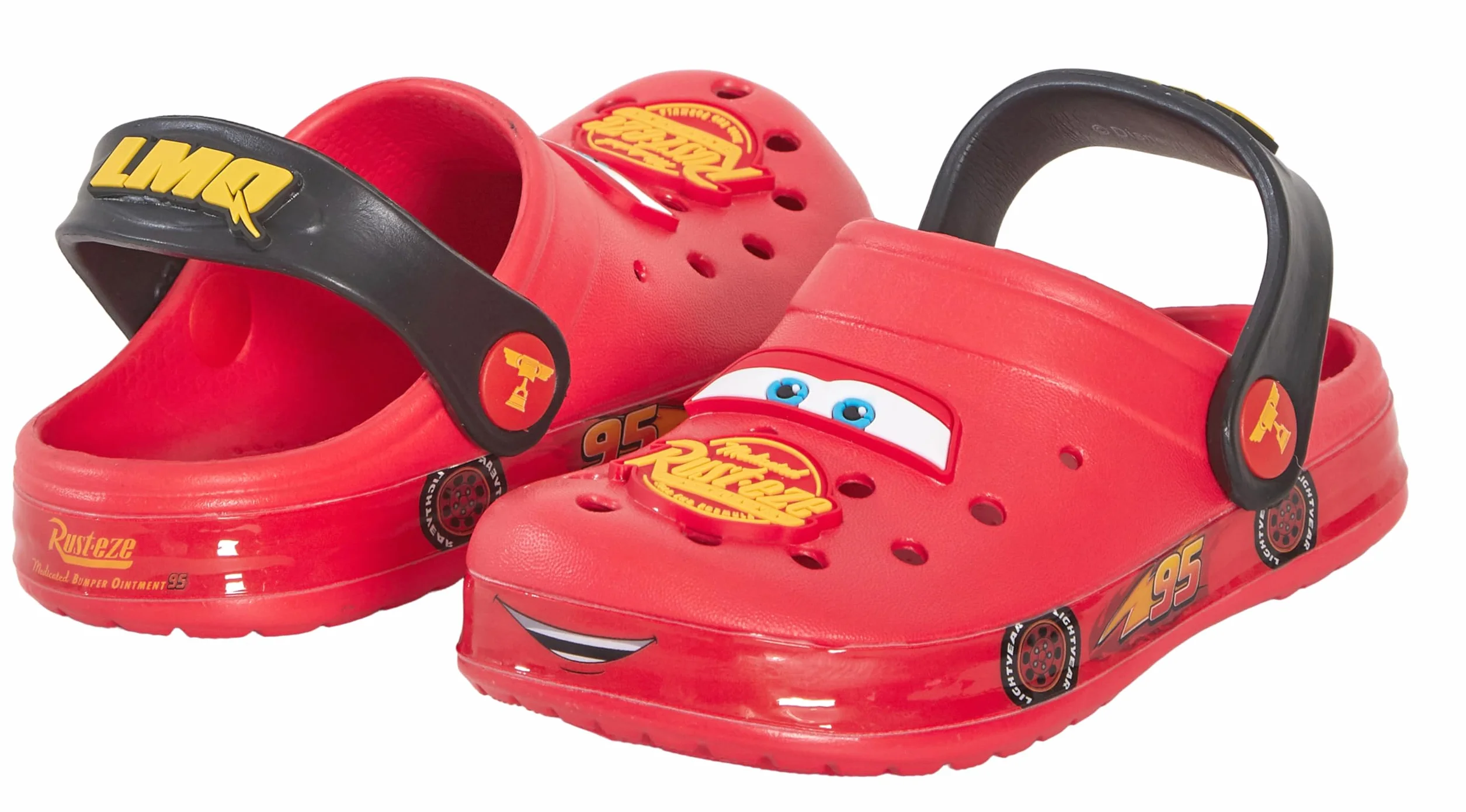 Disney Clogs Cars per Ragazzi con Charm, Sandali per Bambini, Slider Lightning McQueen con Cinghia alla Caviglia, Scarpe da Spiaggia.