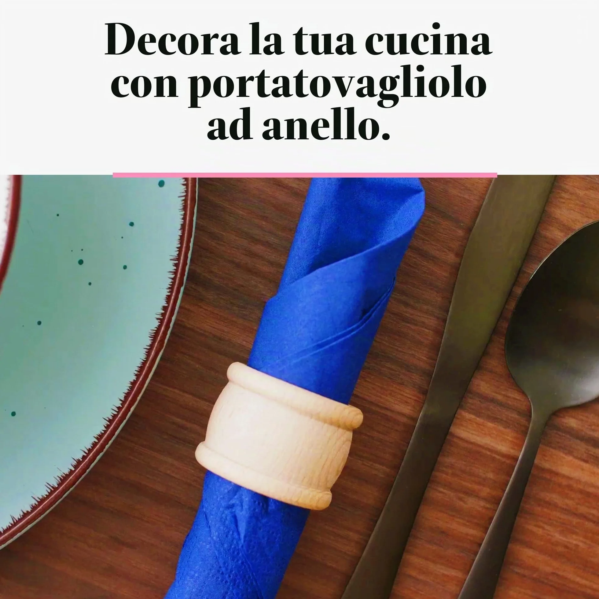 tuuli Kitchen Set di 6 pezzi Portatovaglioli in Legno per Tavolo Decor Φ 4,3 cm