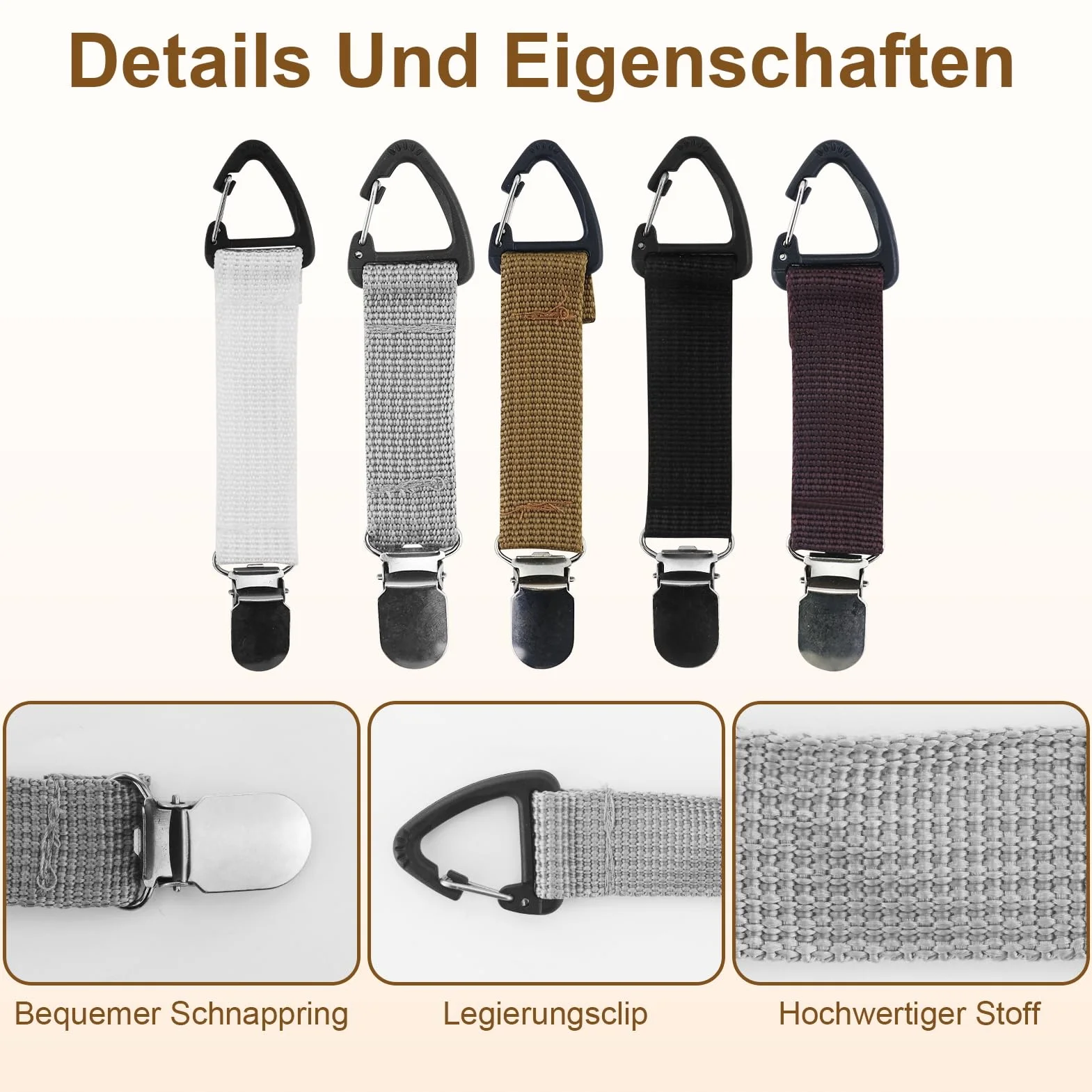 5 clip per cappelli da viaggio, clip elastica per cappelli a mani libere, clip per cappelli da viaggio, clip per cappelli da donna, per uomo e donna, per attività all'aperto, borsa da