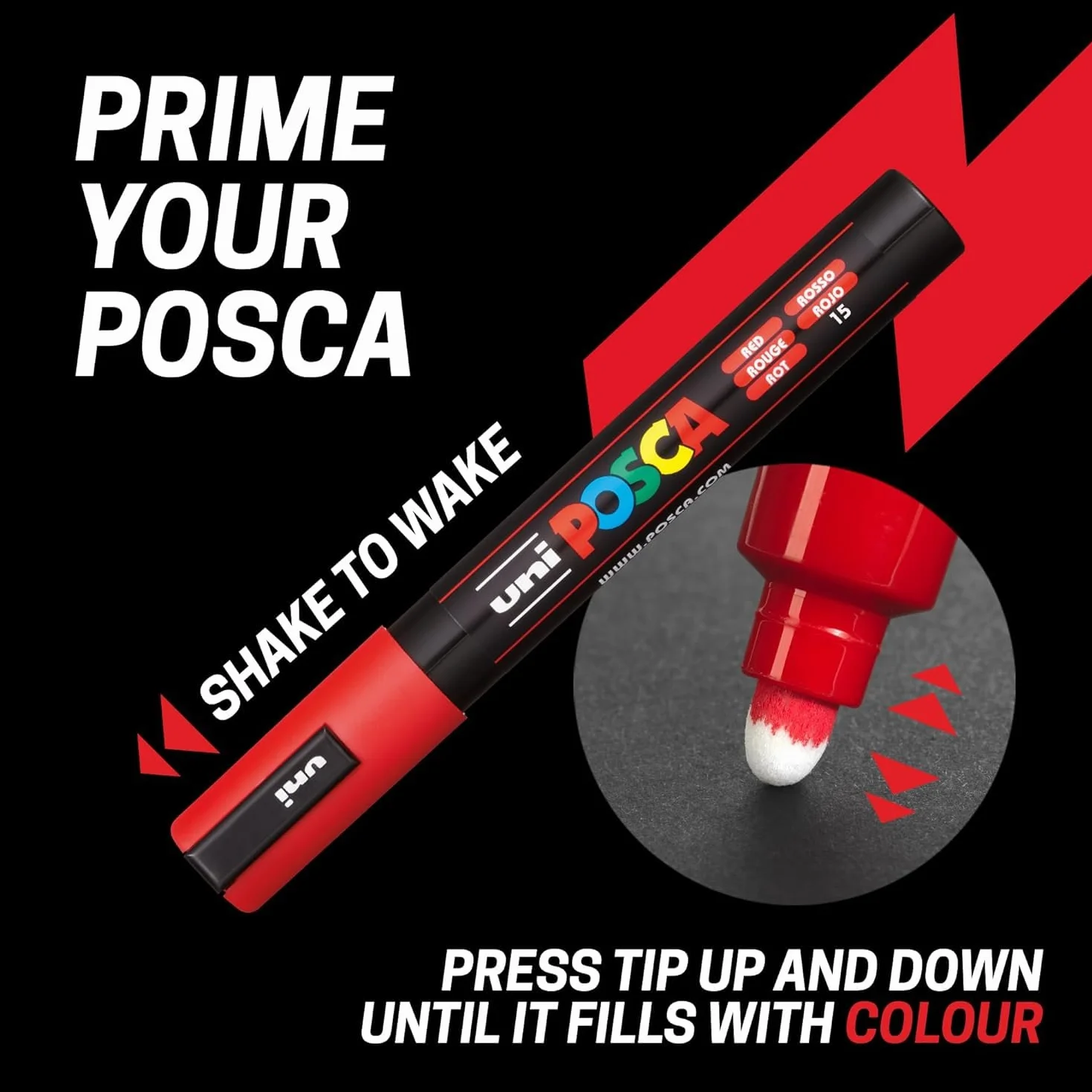 Posca PC-1M - Pennarello indelebile a base d'acqua, multiuso, 0,7-1,0 mm, extra fine, gamma completa di 21 colori, in confezione regalo