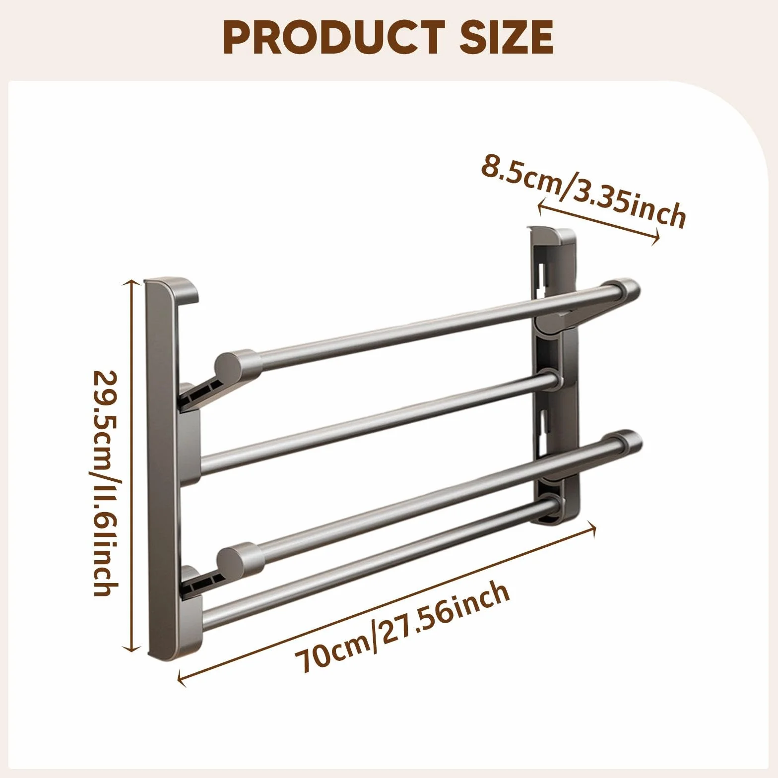 Baoblaze Portascarpe Scarpiera Da Parete Organizzatore Sospeso Mensola per Calzature Pieghevole E Salvaspazio in Alluminio Adatto per Ingresso Bagno E Camera, 70 Cm