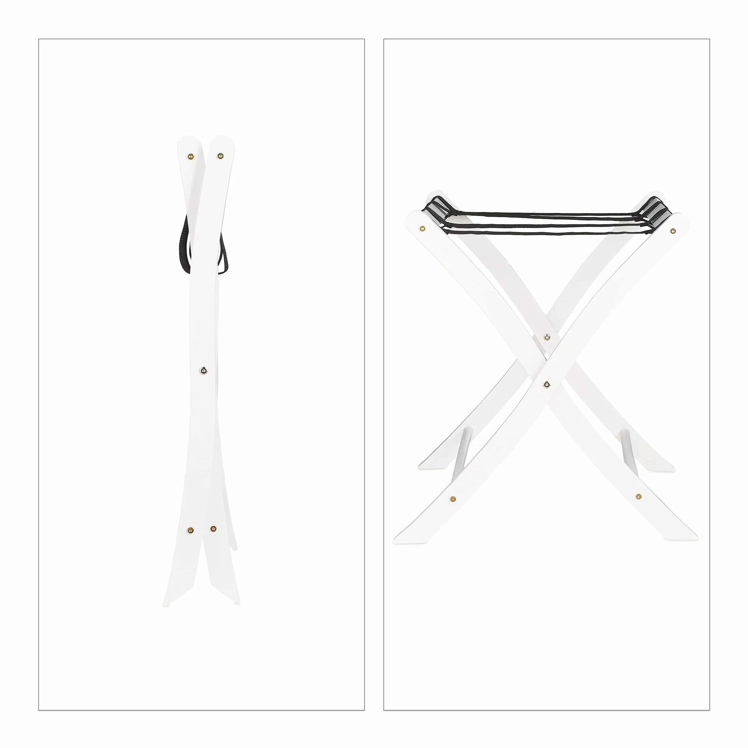 Relaxdays Portavaligie Pieghevole, Scaffale in Legno, Bianco, 52,5 x 66,5 x 48 cm