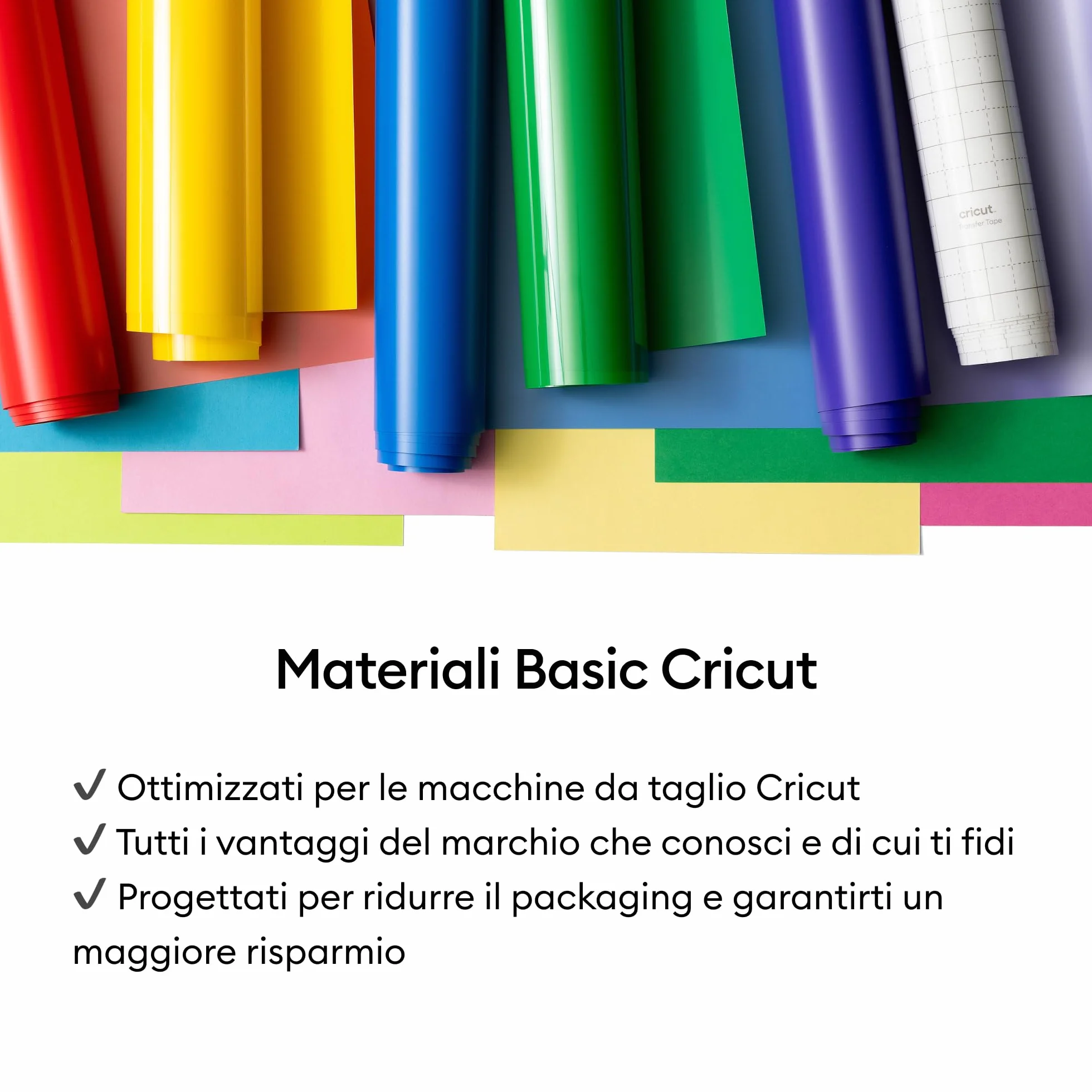 Cricut Pellicola in vinile per plotter 10 fogli 30,5 cm x 30,5 cm autoadesiva permanente Nero