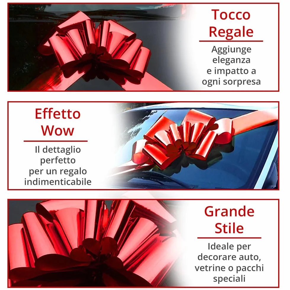Fiocco Regalo Gigante Auto Rosso XXL 76 cm