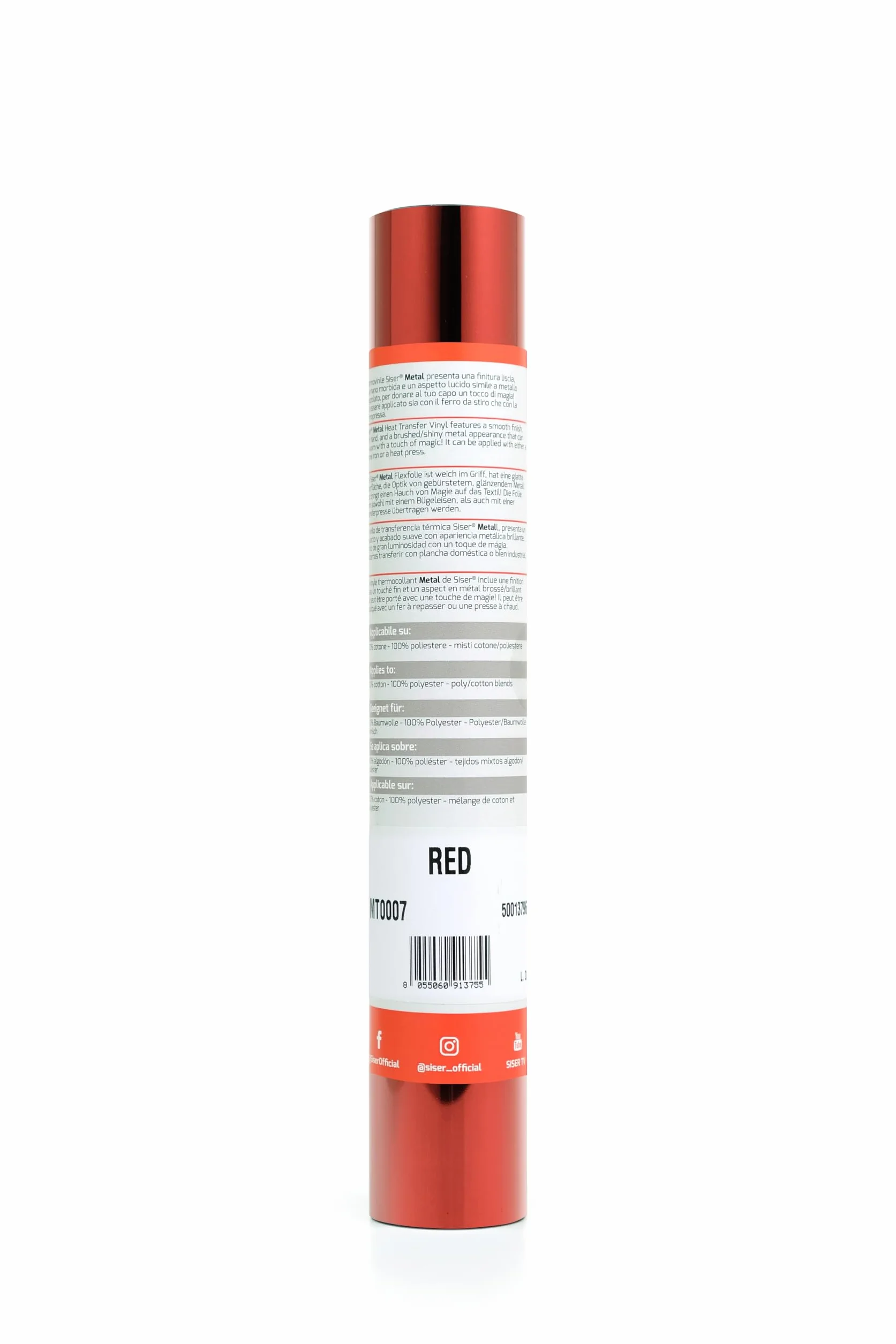 Siser Metal Red Rosso Vinile Termotrasferibile Metallizzato 30cm x 0,5mt