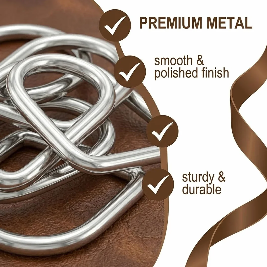 Anelli D Argento 20mm 25mm 38mm, D-Ring in Metallo per Borse, Cinghie, Zaini, 24 Pezzi