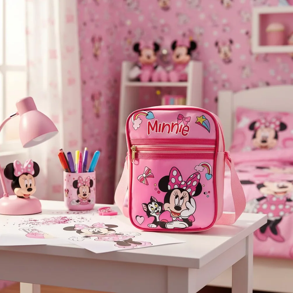 ILS I LOVE SHOPPING Borsello Bambino Marsupio Tracolla Ragazzo Spalla Regolabile Marsupio Viaggio Sportivo Tempo Libero Gadget per MINNIE MOUSE Topolina