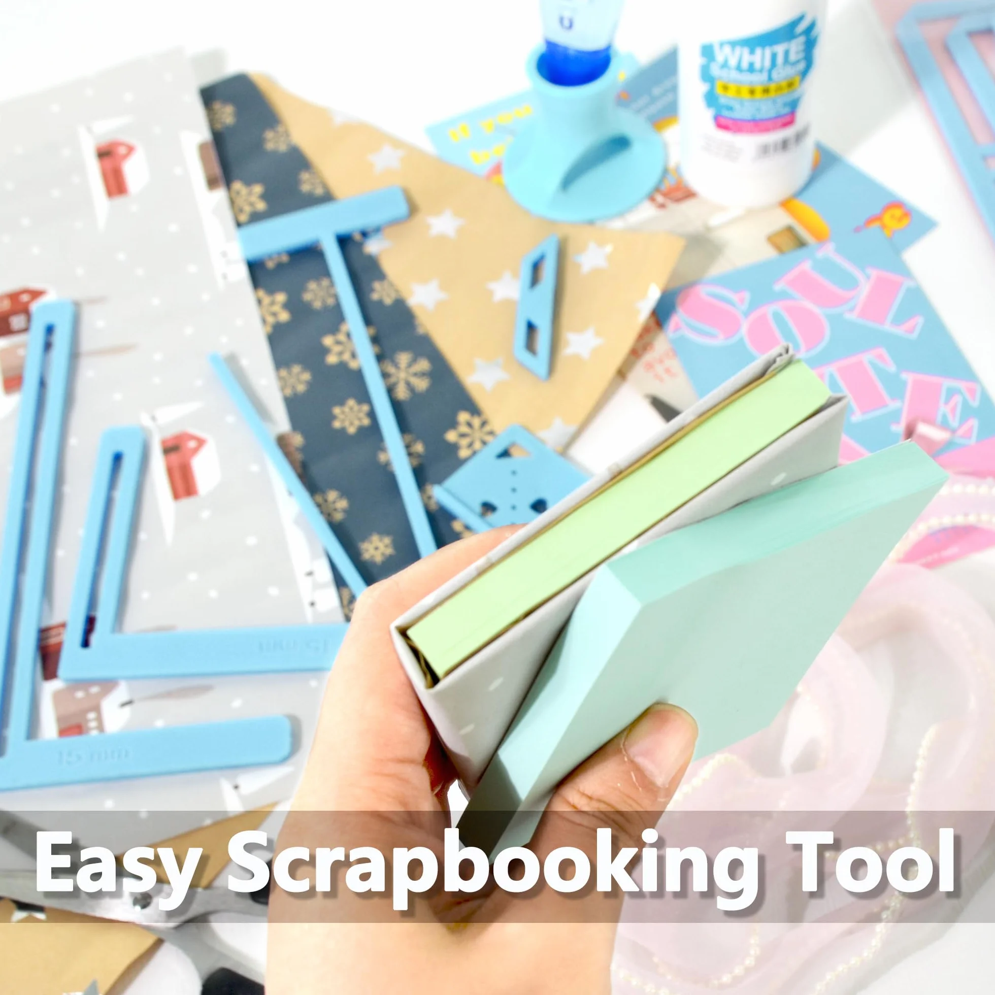 Set di 6 strumenti per scrapbooking facili da collegare, perfetti per principianti, stencil e guide di taglio, possono essere trasformati in quaderni, calendari, diari, manuali