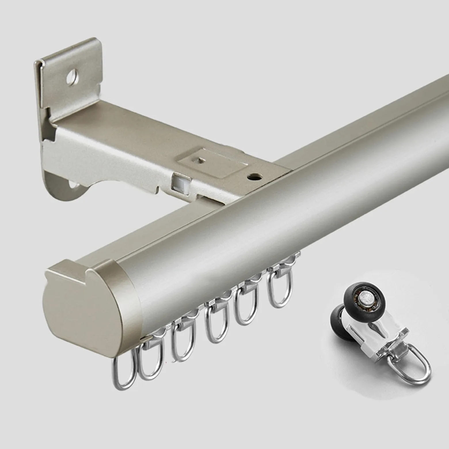 Binario Per Tende In Lega Di Alluminio, Asta Per Tende Da Parete, Con Anelli Di Sospensione In Acciaio Inossidabile, Adatto Per Camere Da Letto/soggiorni(Apricot1,1.9m(6.2ft))