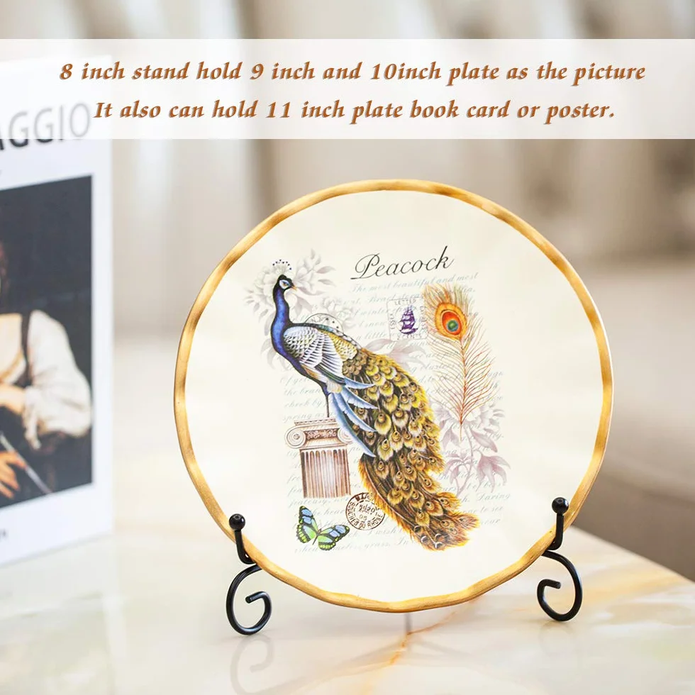 Supporto espositore in ferro per foto, cavalletto in ferro nero, espositore per cornici, libri di cucina, piatti decorativi, tablet e arte, 20 cm (confezione da 4)