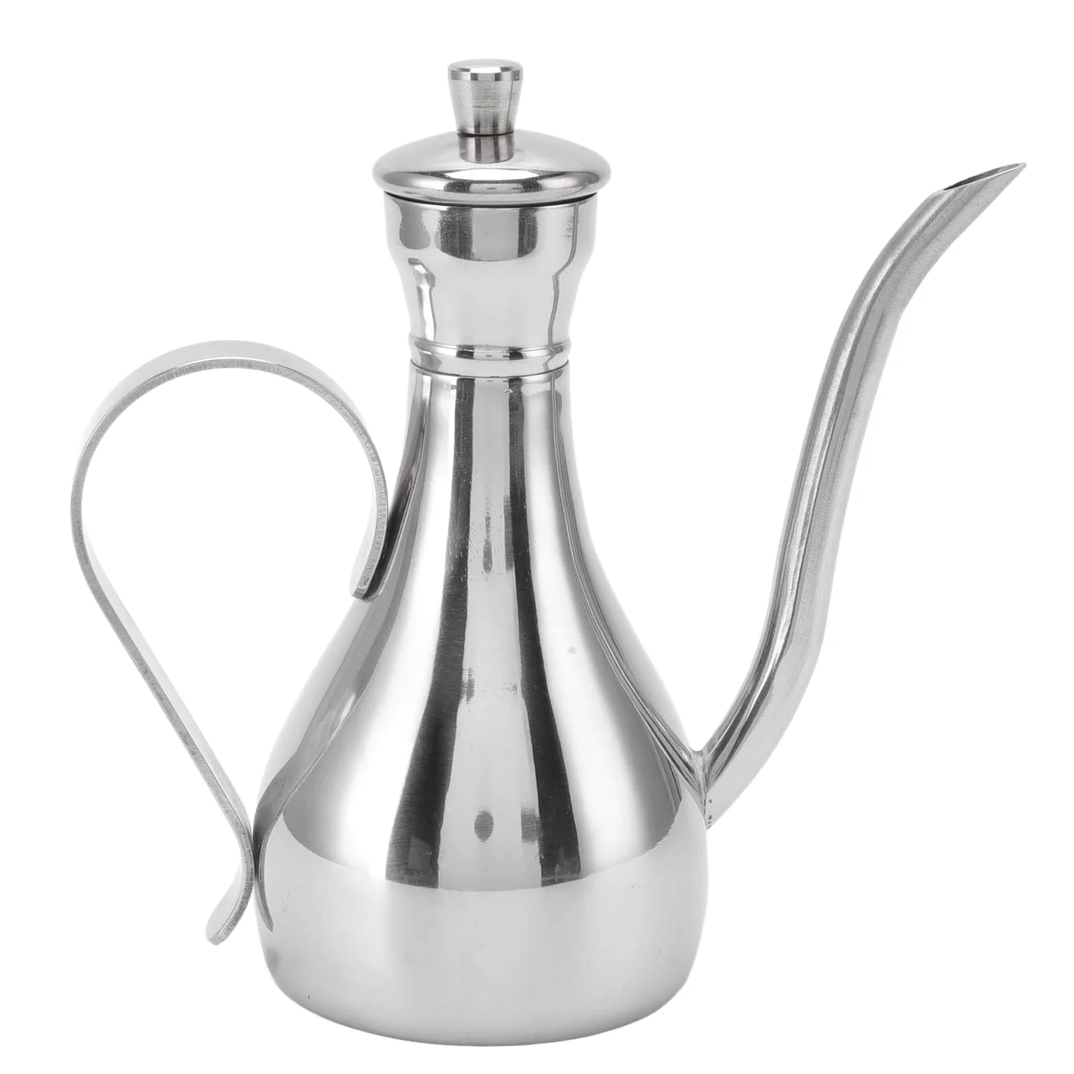 Bottiglia Olio Acciaio Inossidabile, Oliera Antigoccia con Manico Ergonomico 350ml Capacità Ampia Apertura per Condimenti Cucina Domestica Dispenser Salsa Soia Aceto Balsamico
