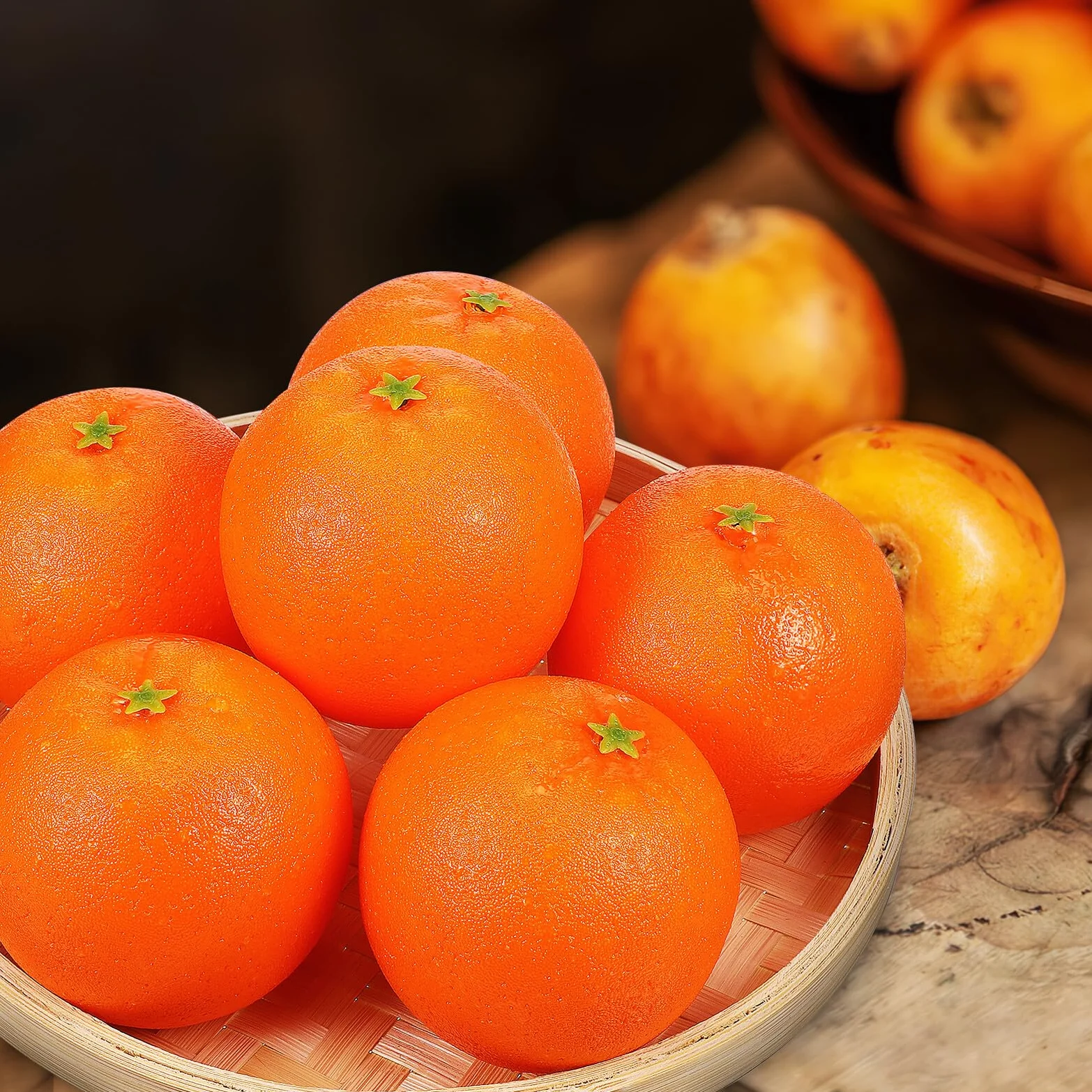 Arancia Finta in Schiuma Simulazione Realistica 6 Pezzi, Decorazioni Frutta Artificiale per Casa