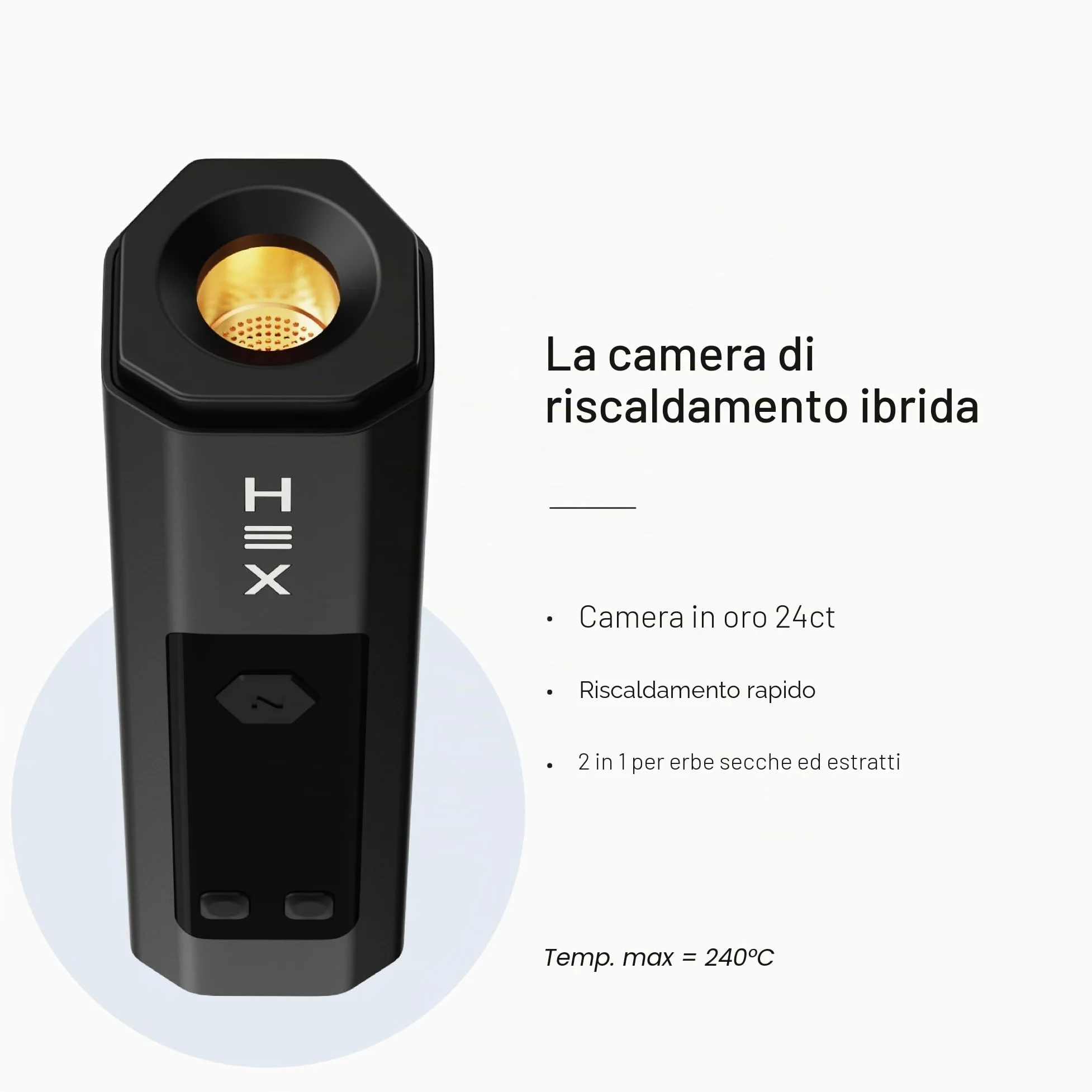 Nectar Hex Vaporizzatore Erba 2-in-1 | Kit Base + 2 Anni di Garanzia | Forno in Oro 24 carati, Ricarica Rapida, Riscaldamento Ibrido, Flusso D'aria Regolabile + 60 Minuti di Utilizzo