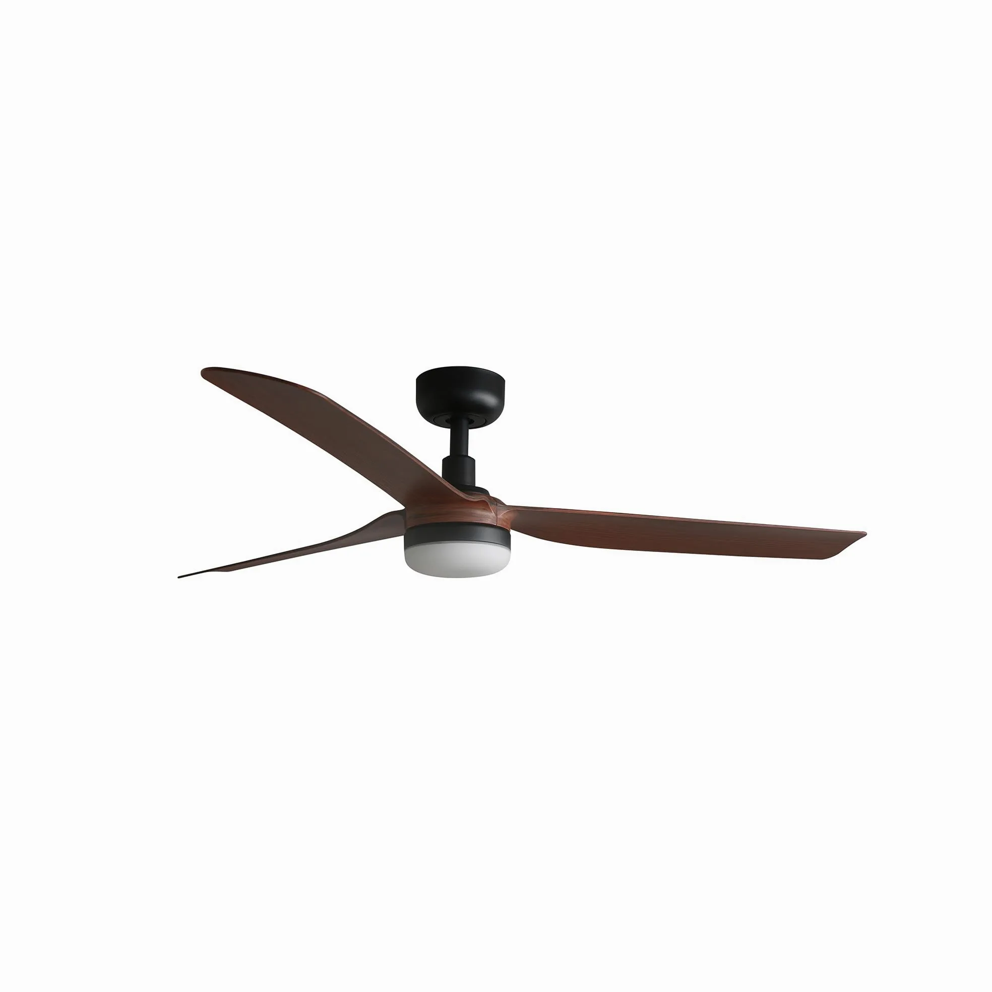 33817-21 PUNT LED Ventilatore da soffitto nero/legno scuro con motore DC, Faro Barcelona