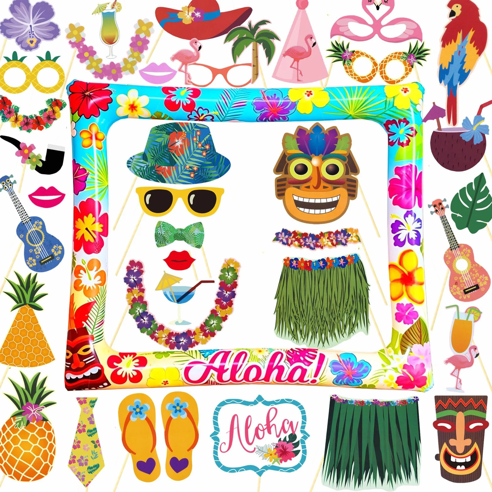 Hawaii Foto Props Gonfiabile Cornice Selfie Luau Photo Booth Accessori Hawaiana