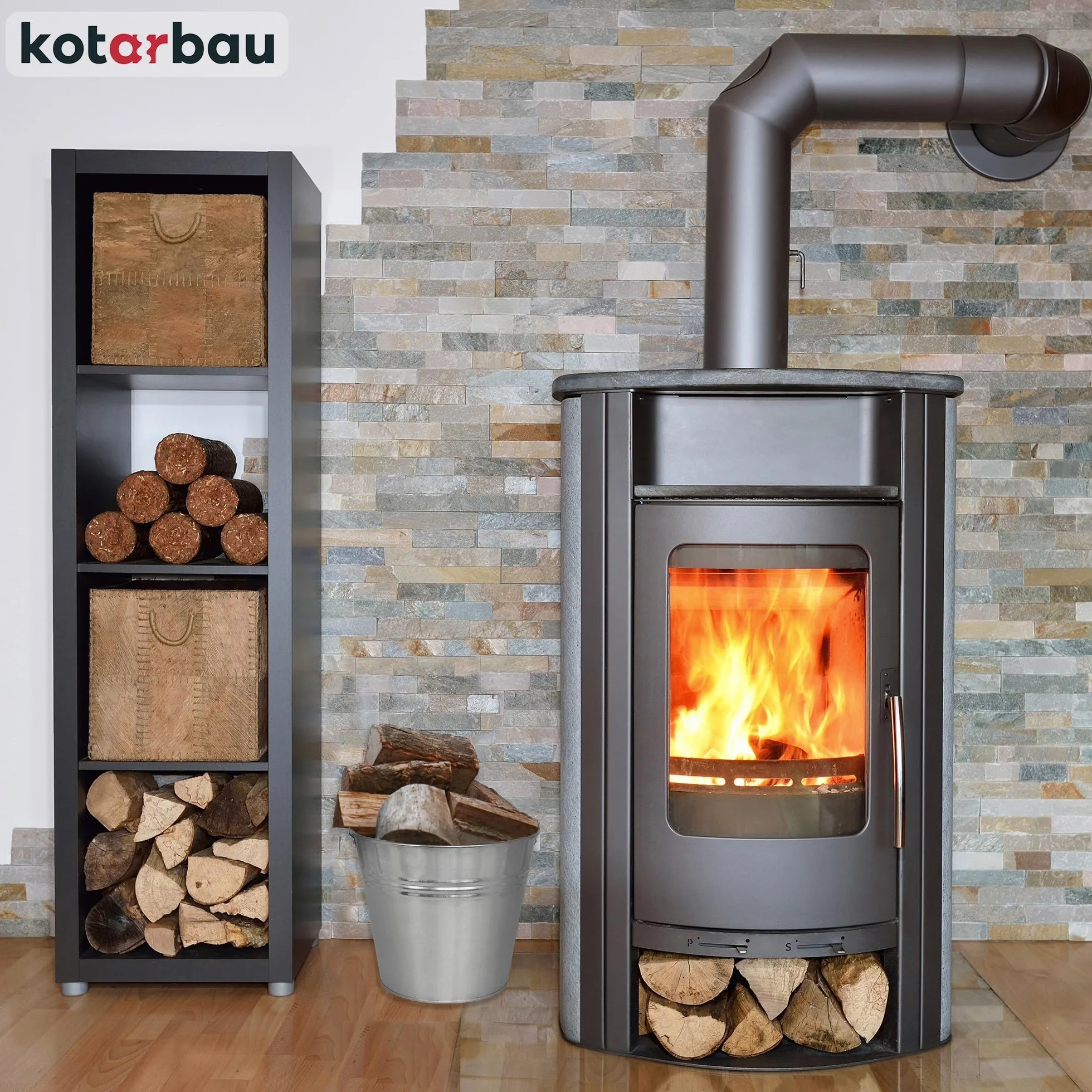 KOTARBAU® Secchio Metallo - Acciaio Zincato - 5 L - Argento - Secchio Muratore - per Cenere - Acqua