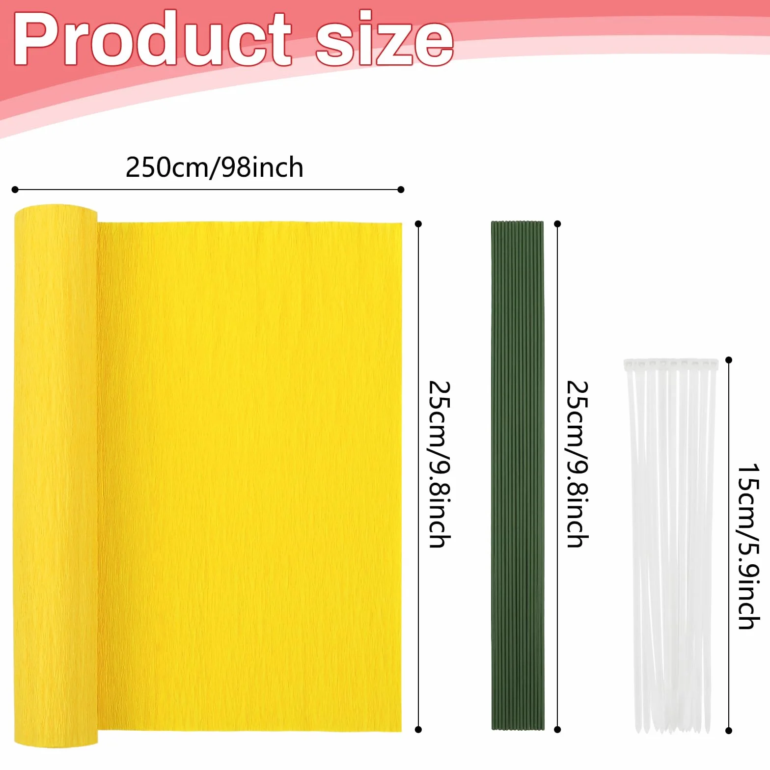 MicButty 42 rotoli carta crespa nastro floreale filo ferro artigianato matrimoni