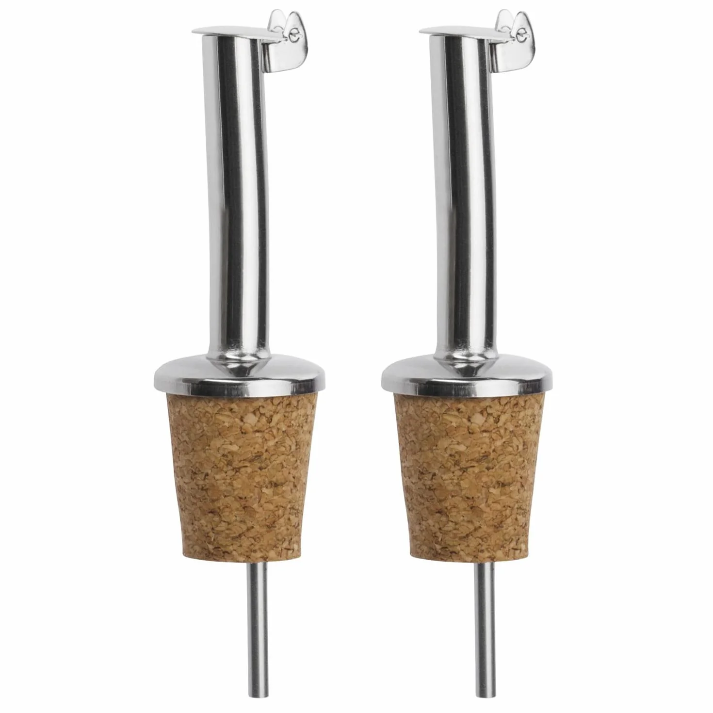 Westmark 2 Beccucci per Bottiglie di Liquori, Olio e Aceto, Acciaio Inossidabile, Argento