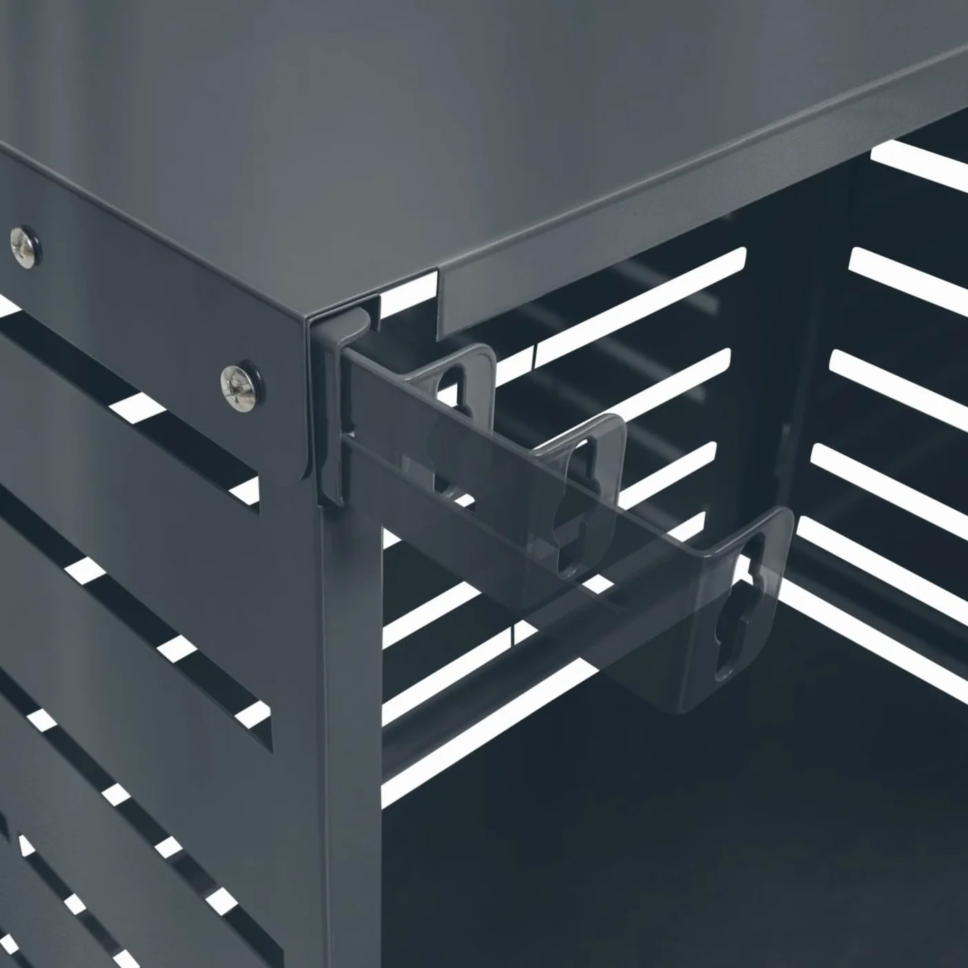 IDMarket - Copertura per condizionatore d'aria in metallo grigio carbone per unità esterna 95 x 48 x 80 cm