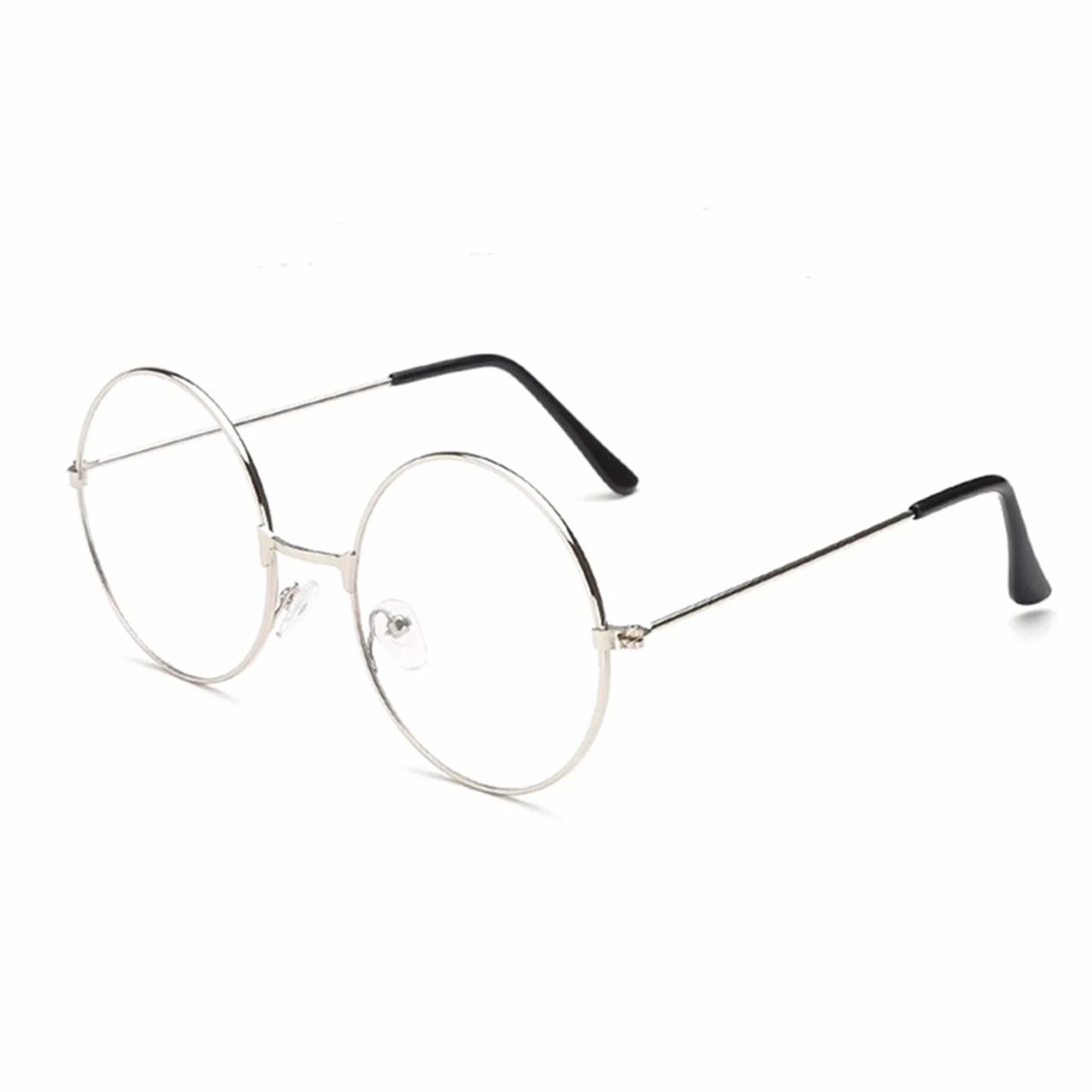TRIXES Occhiali rotondi unisex costume da mago lenti trasparenti stile retrò anni Sessanta