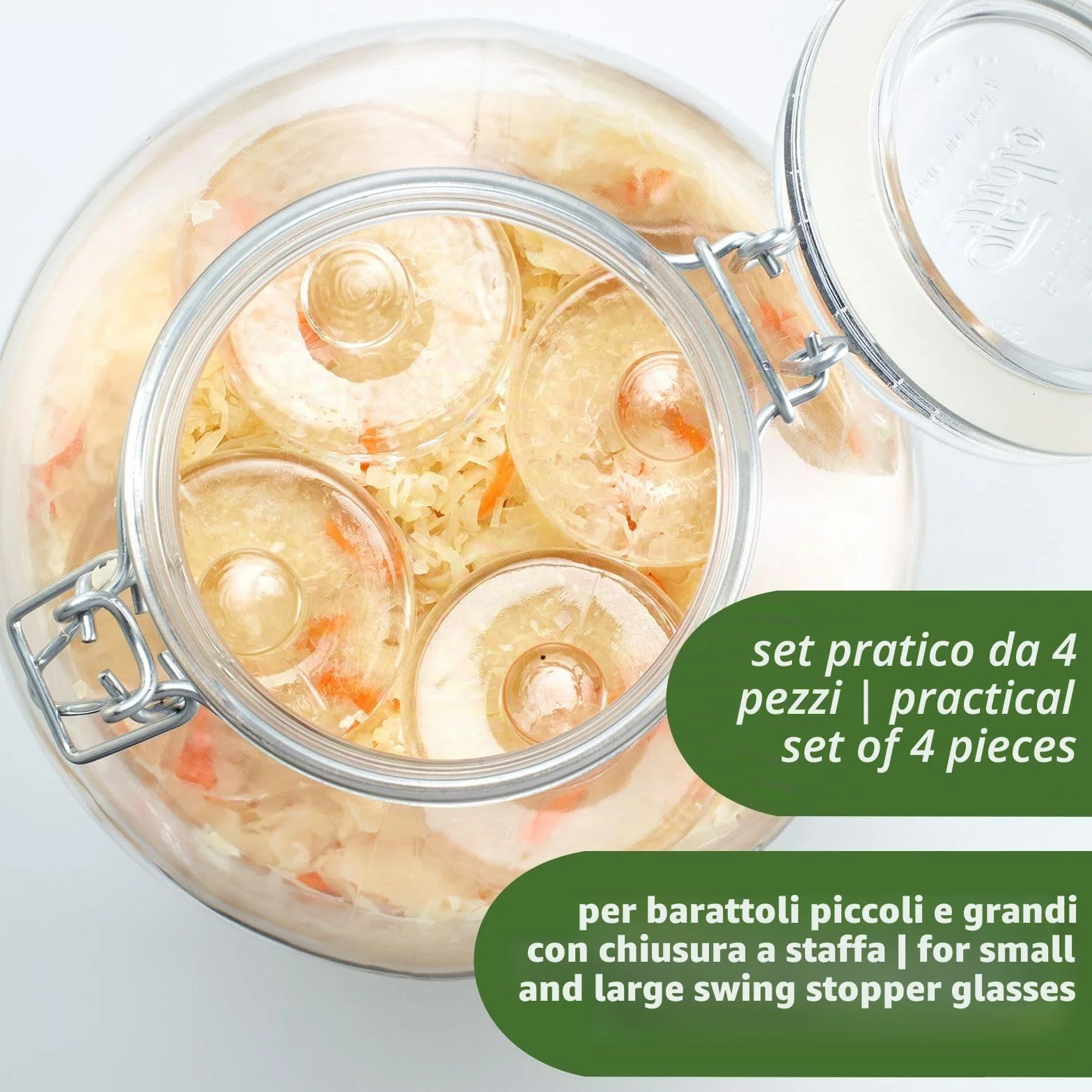 Westmark Pesi da fermentazione in vetro Ø 7 cm 4 pezzi