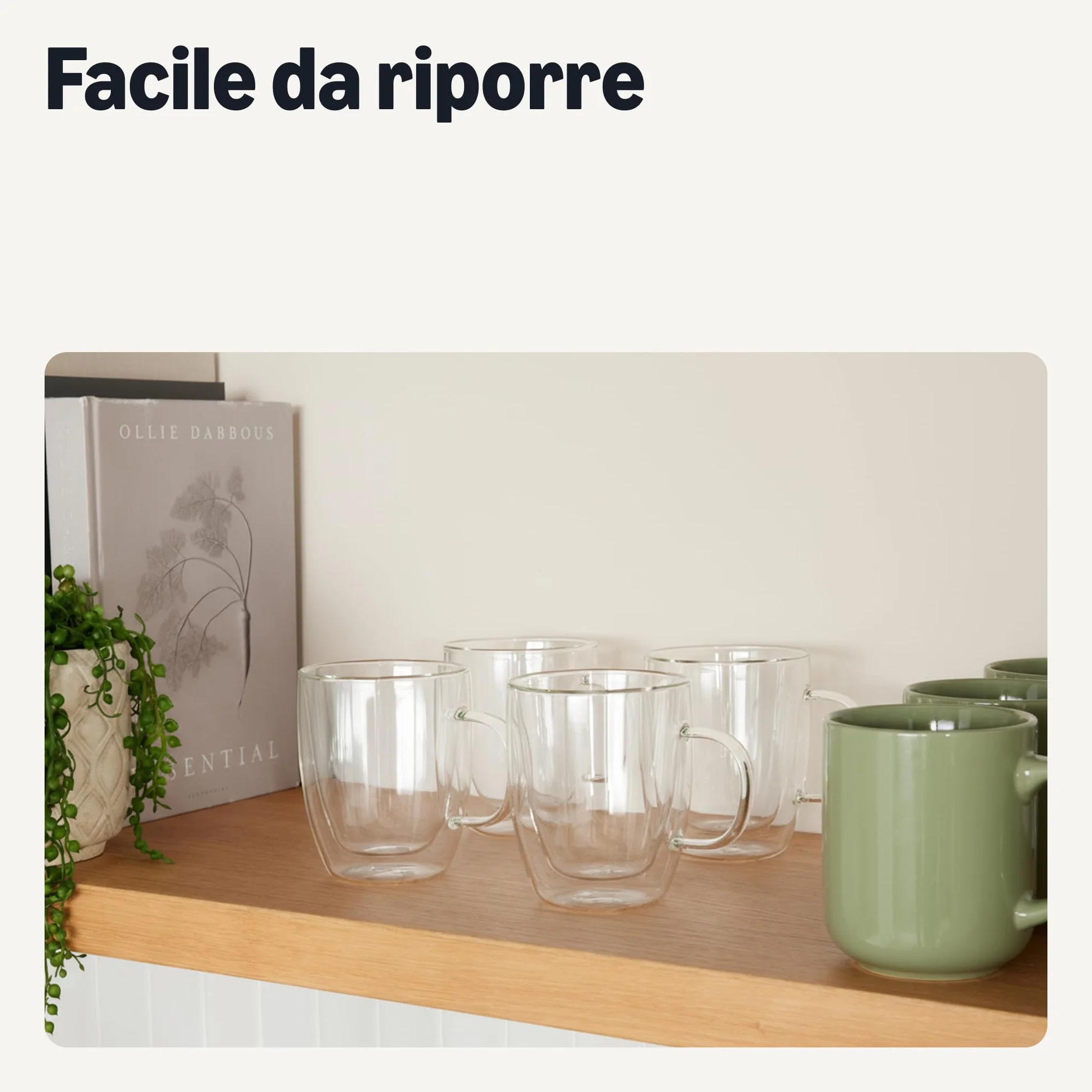 Amazon Basics Tazze Mug da Caffè in Vetro a Doppia Parete, Set di 4 Pezzi, 382ml
