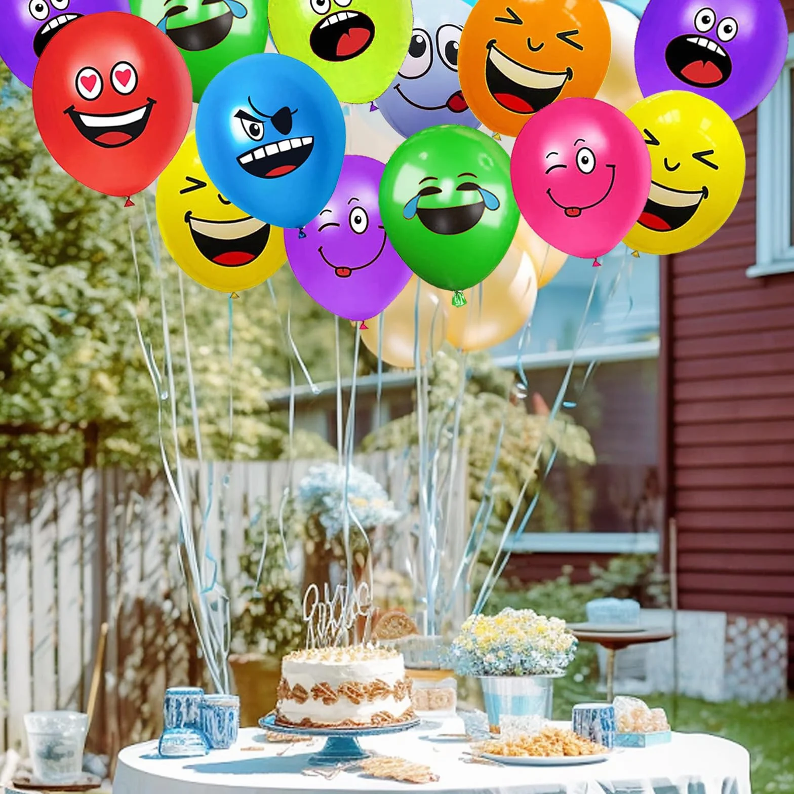 20/50/100/200 Pezzi Palloncini Smiley, 12 Pollici Emoji Lattice Palloncino Festa, Palloncini Colorati per Feste Anniversario San Valentino Compleanno Festa Battesimo Baby Shower Deco