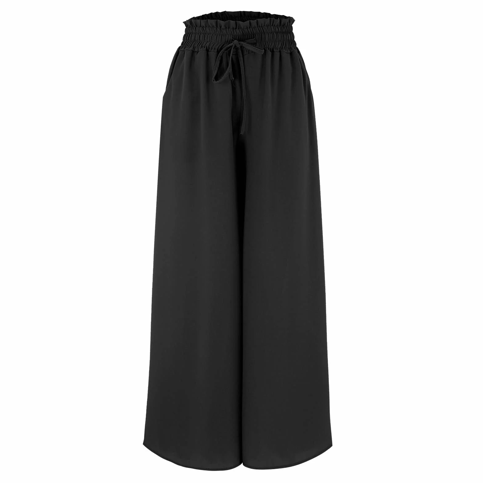 Gonna Pantalone Donna A Gamba Larga Pantaloni Donna Estivi Casual Elastica Vita Alta Larghi Leggeri Pantalone Boho Eleganti Gamba Larga Pantaloni Palazzo Da Spiaggia Con Coulisse Pants Con Tasche