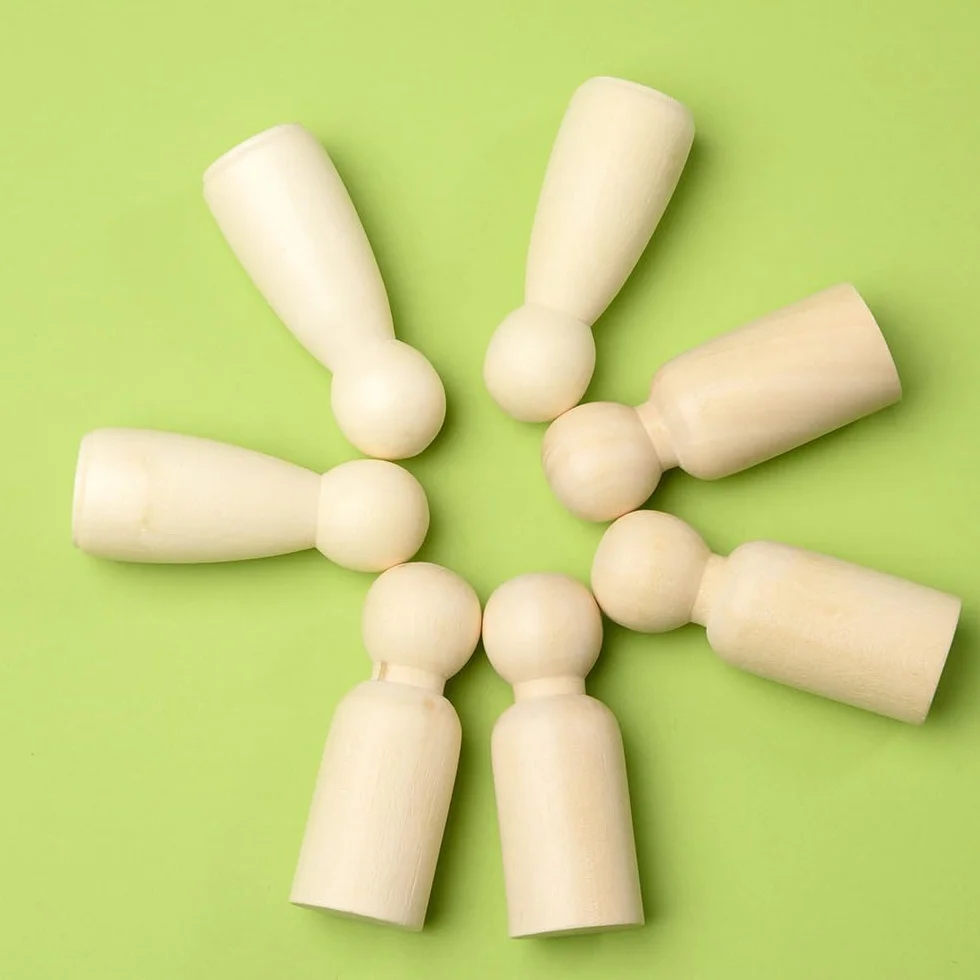 30 Pezzi Kit di Figure In Legno da Dipingere Bambole di Legno Fai da Te da Colorare Persone Piccole con Pennelli e Strisce di Vernice per DIY Artigianato, 53 mm