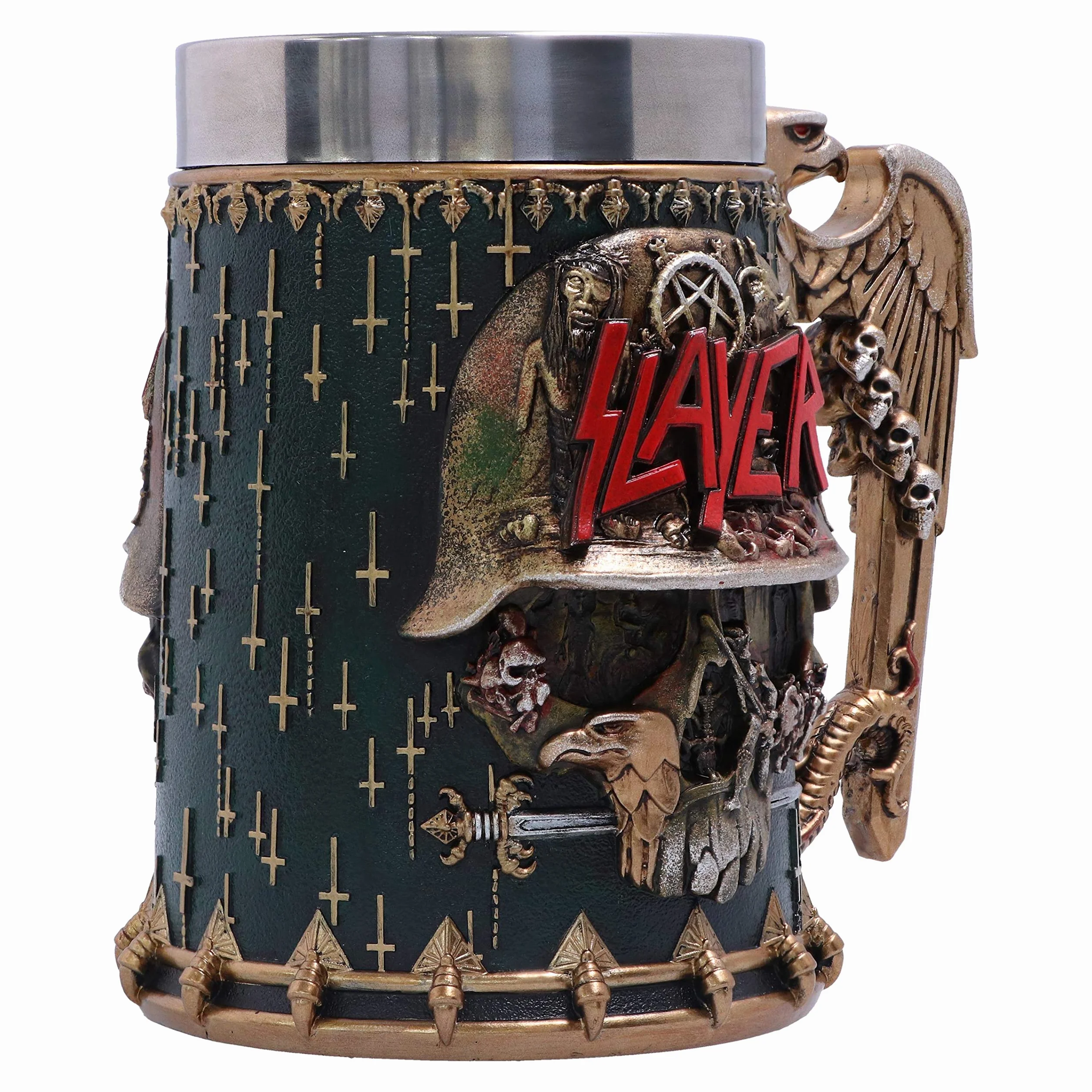 Nemesis Now Boccale con Licenza Ufficiale Slayer Eagle Helmet Skull Logo