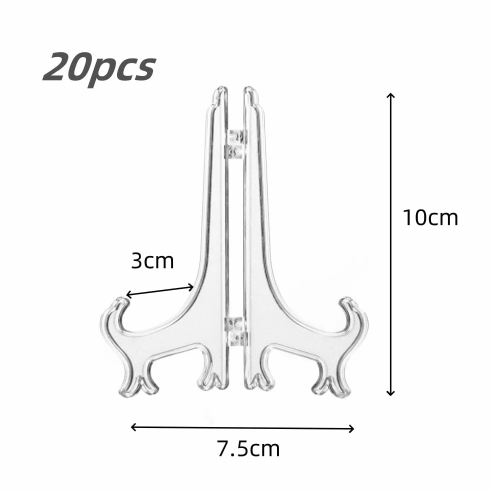 Acrylic 4 pollici supporti per piatti in plastica,20 Chiaro Deselezionare plastica cavalletti o titolari di Stand/Piastra per visualizzare Immagini o Altri Oggetti ai Matrimoni, Decorazione Domestica