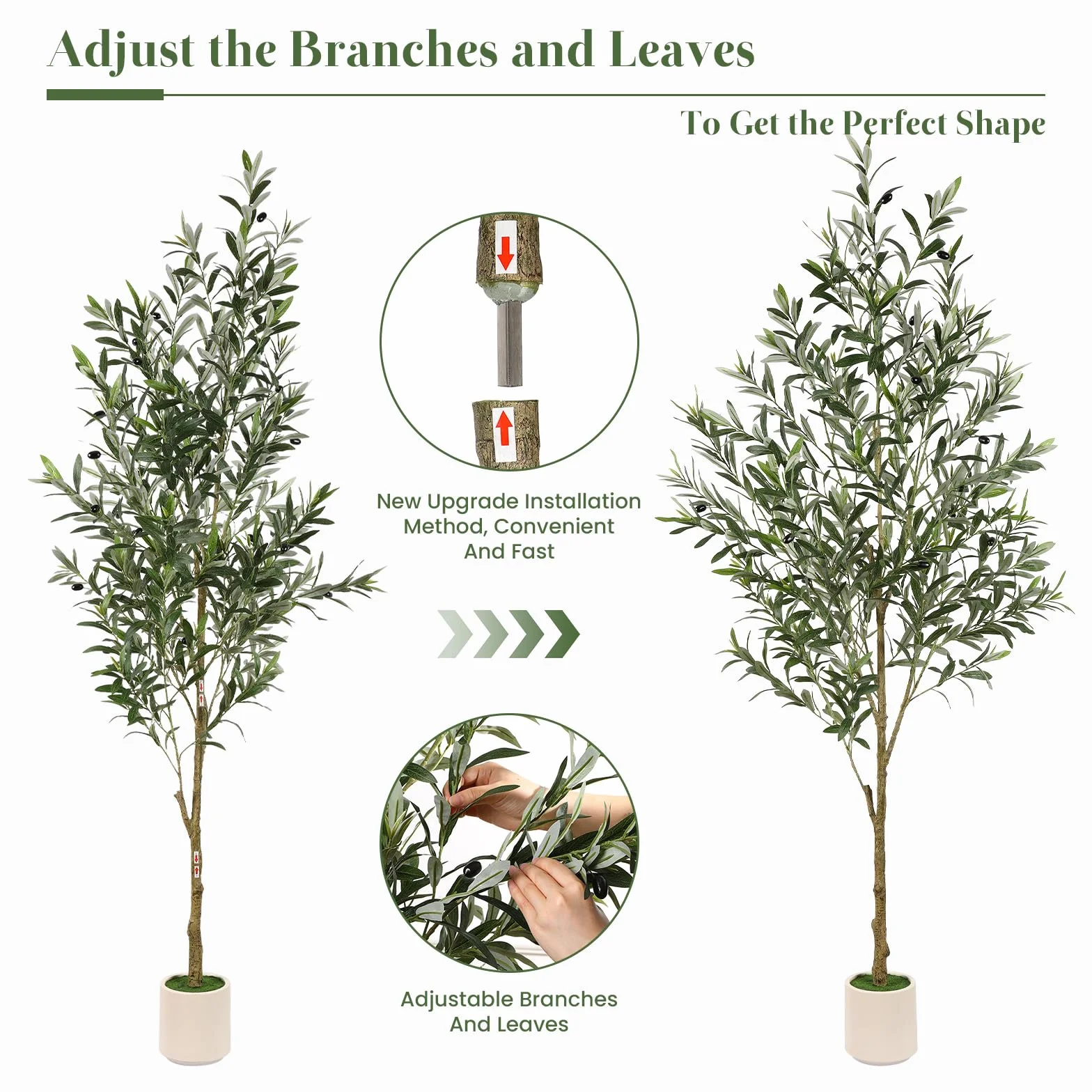 Alupssuc 180cm Olivo Artificiale, Albero di Ulivo Artificiale Piante Finte da Interno Piante Finte Perfette in Vaso, Decorazione Realistica in Vaso per Interni ed Esterni per Soggiorno e Ufficio