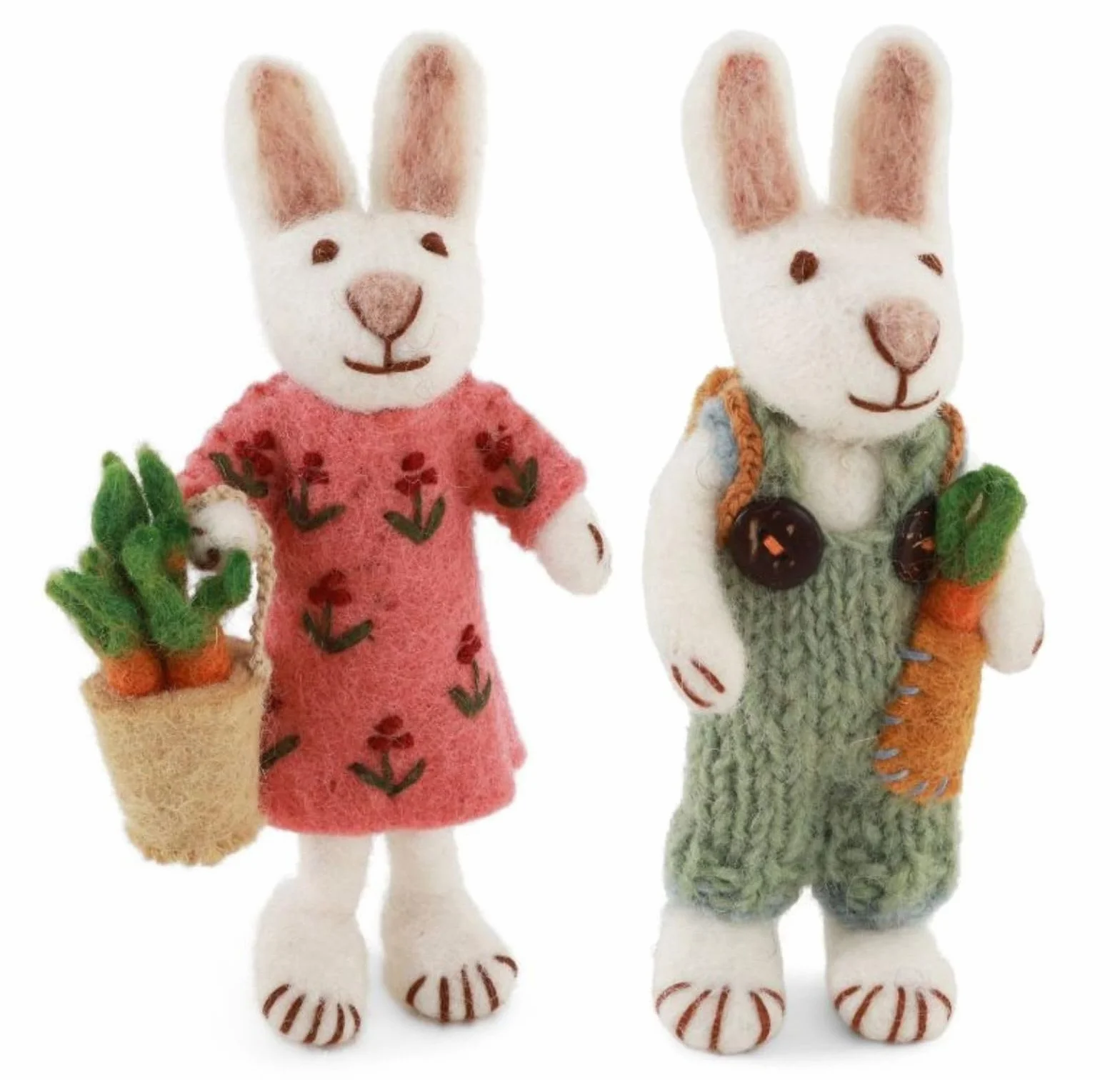 Gry & Sif Fatto a mano e certificato equo e solidale design danese elegante x artigiano nepalese | Piccolo mouse bianco - sposo e sposa | decorazione pasquale