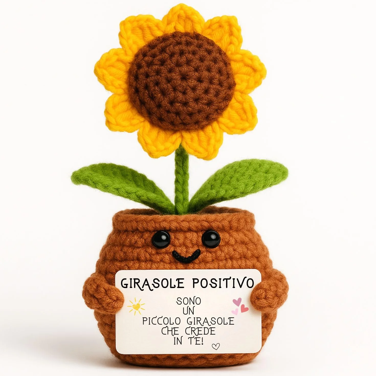 Patate Positive Girasole Positivo Fiore Artificiale in Vaso Idea Regalo Originale Festa della Mamma Decorazione Casa