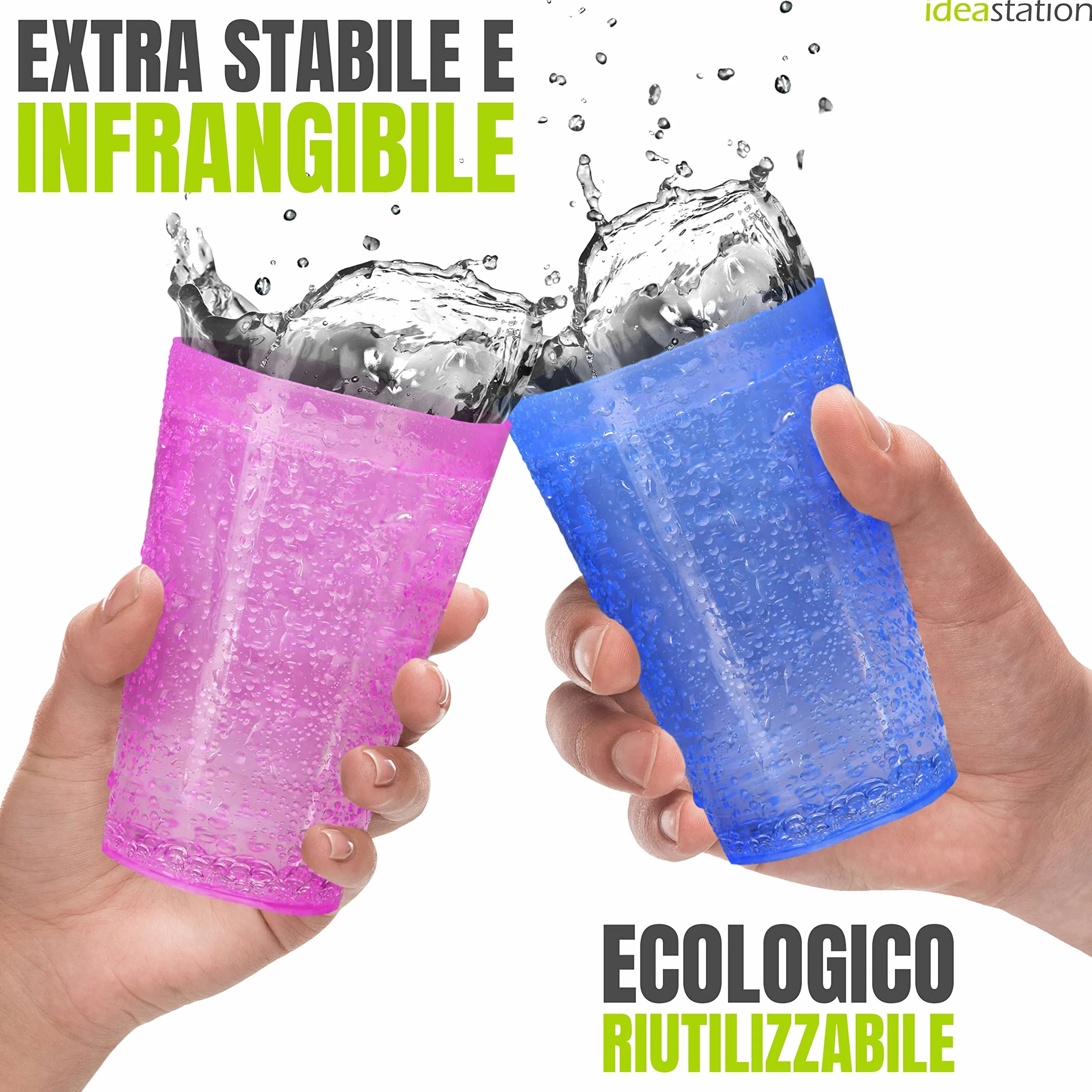 Bicchieri Plastica 300 ml Colorati Cocktail Birra Acqua
