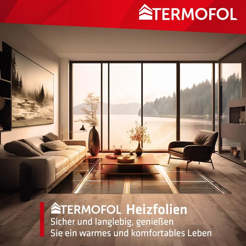 Termofol Riscaldamento Elettrico a Pavimento Set - Kit Riscaldamento con Termostato H5 Riscaldamento ausiliario Potenza 140W/m² - Superficie 14 m² Riscaldamento Elettrico a Pavimento