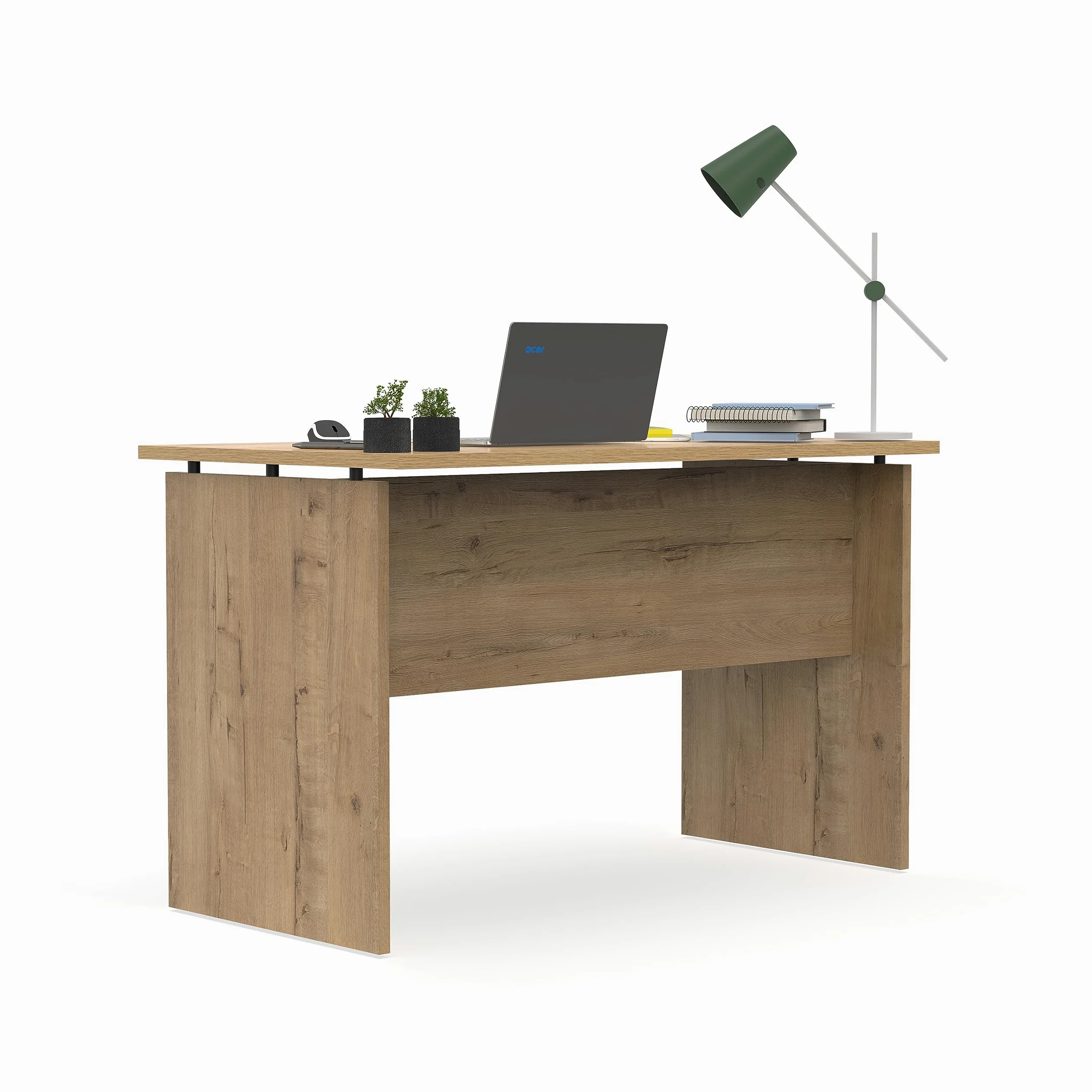 Muebles Pitarch | Tavolo da ufficio, scrivania, tavolo per computer o da studio, rovere Gold, 76x120x68cm (altezza x larghezza x profondità) moderno, modello Teide