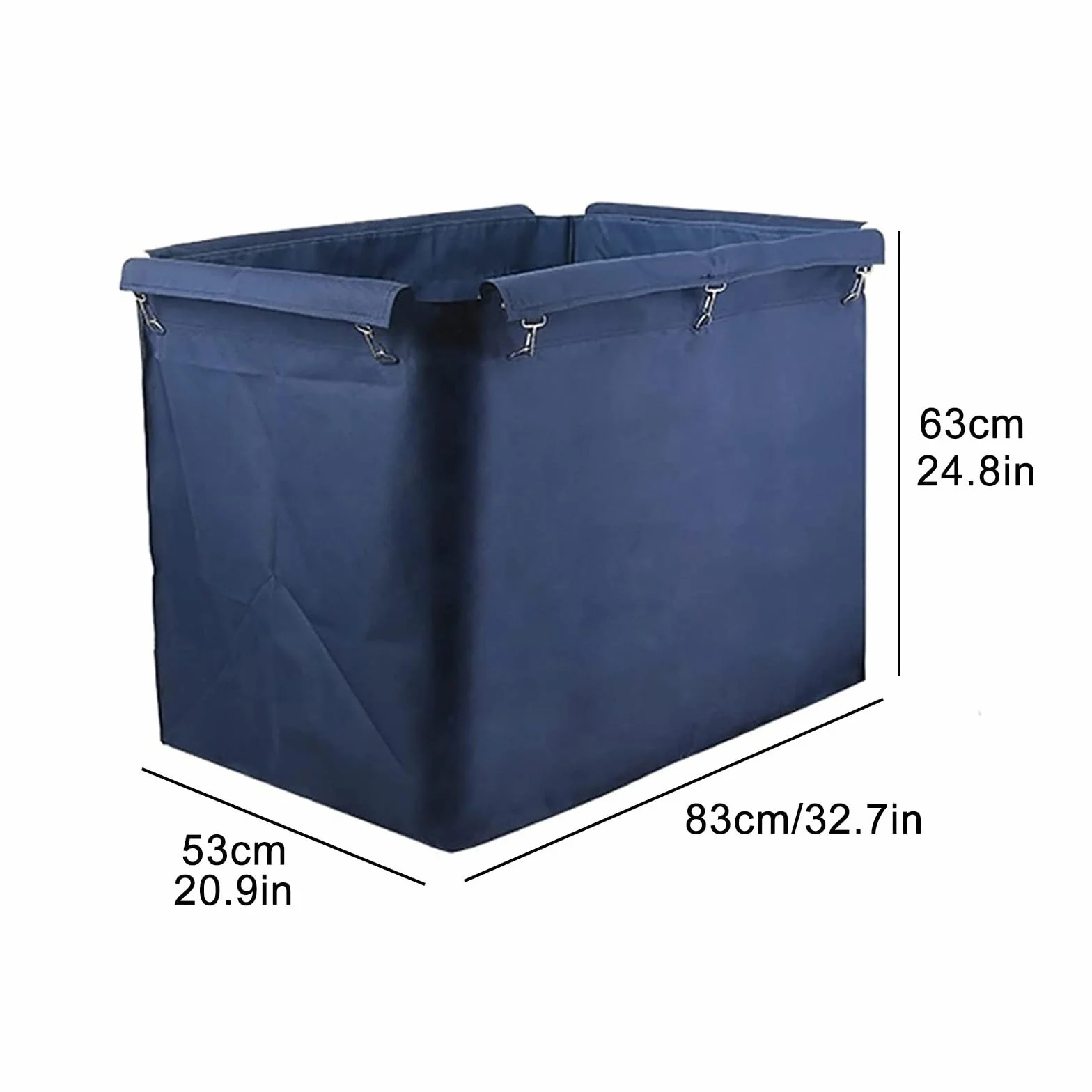 Borsa per Carrello della Biancheria SBCWH, Oxford Impermeabile, Blu, 83x53x63 cm, 400L, Tessuto Oxford, Fissaggio con Ganci di Alta Qualità, Interno